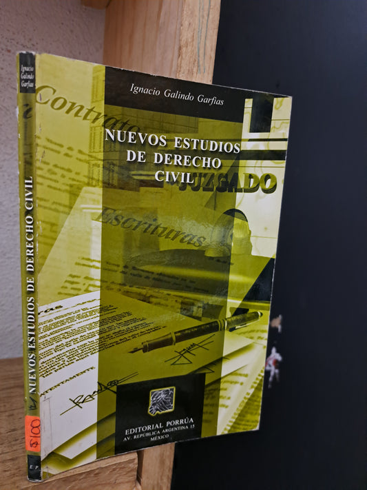 NUEVOS ESTUDIOS DE DERECHO CIVIL IGNACIO GALINDO GARFIAS USADO DERECHO LITERARIO 305