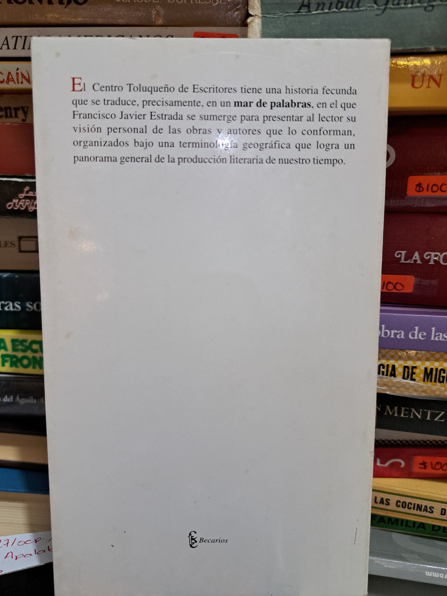 MAR DE PALABRAS POR FRANCISCO JAVIER ESTRADA USADO NOVELA JUÁREZ