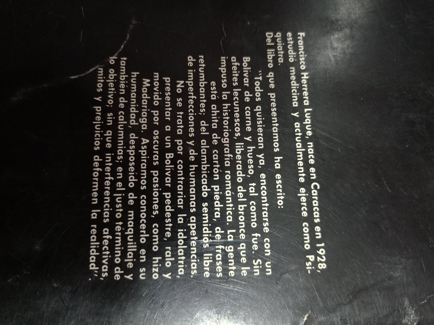 BOLIVAR DE CARNE Y HUESO Y OTROS ENSAYOS POR FRANCISCO HERRERA LUQUE USADO NOVELA LITERARIO 305