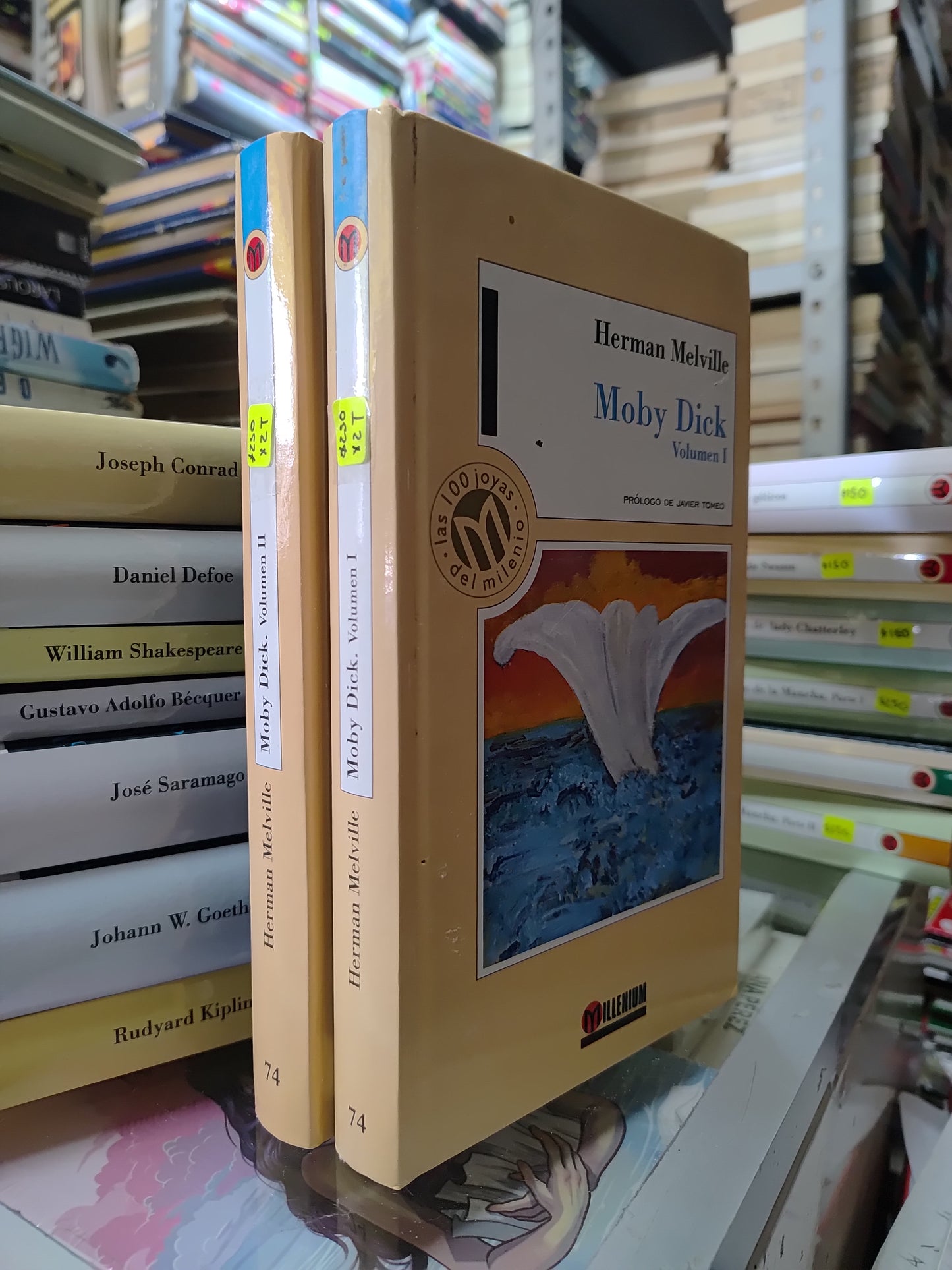 MOBY DICK POR HERMAN MELVILLE USADO NOVELAS JUAREZ 515 2 TOMOS POR $250
