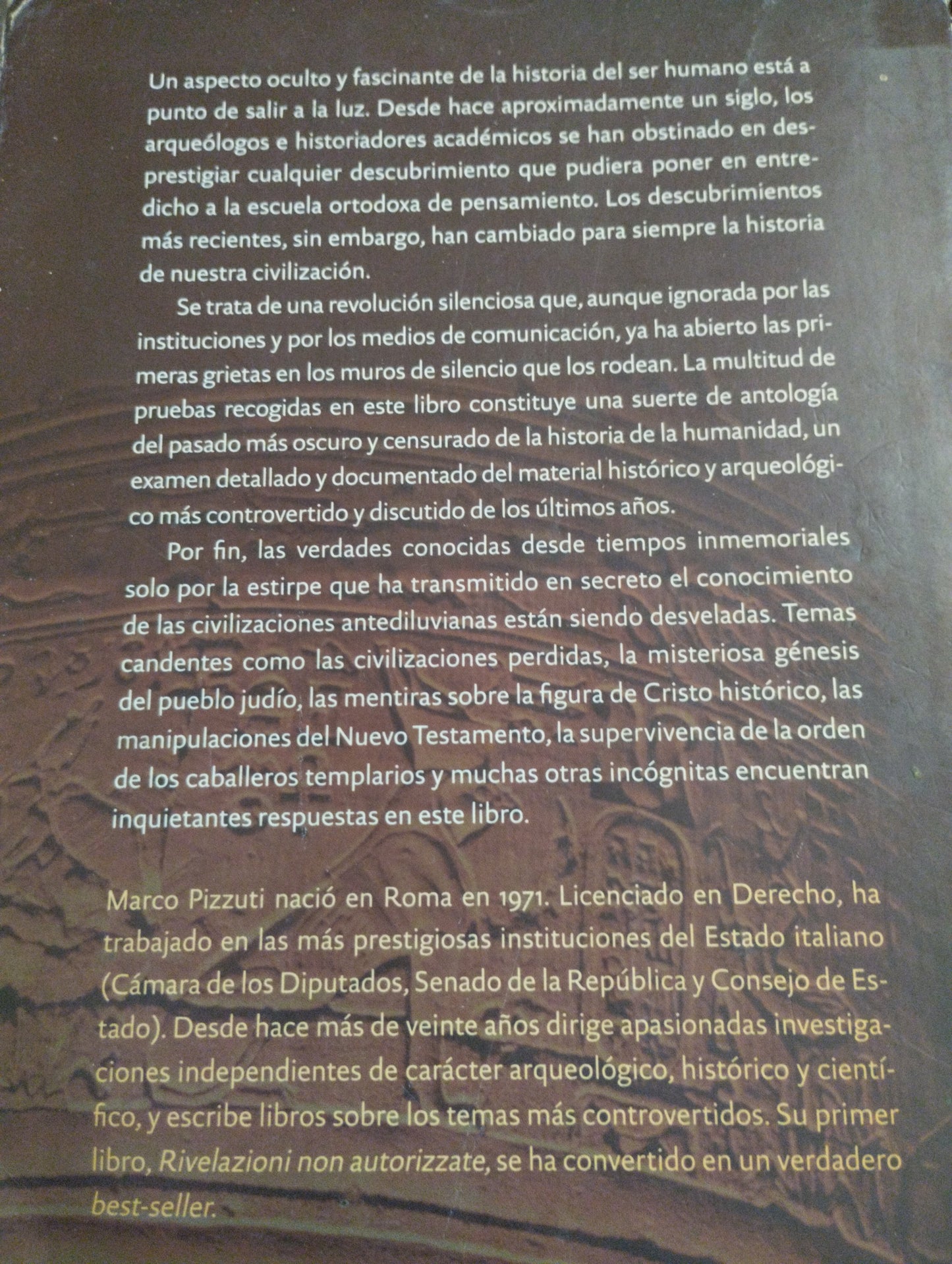 DESCUBRIMIENTOS ARQUEOLOGICOS NO AUTORIZADOS POR MARIO PIZZUTI USADO HISTORIA ALDAMA EDITORIAL OBELISCO TAPA BLANDA LIBRO EN BUEN ESTADO