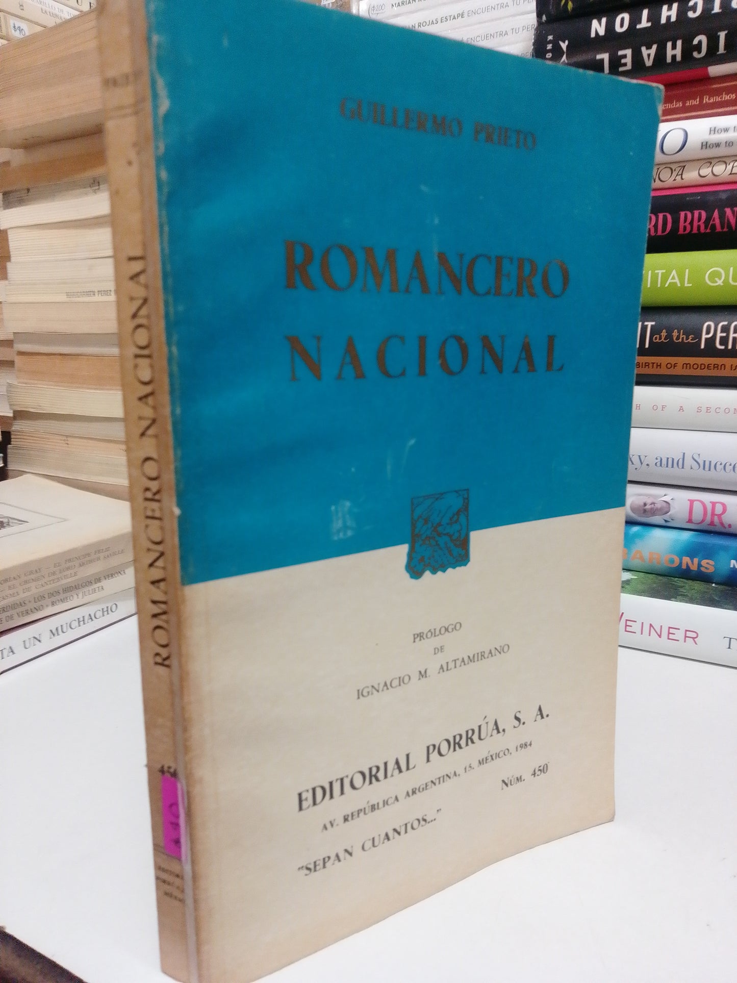 ROMANCERO NACIONAL POR GUILLERMO PRIETO USADO NOVELA JUÁREZ