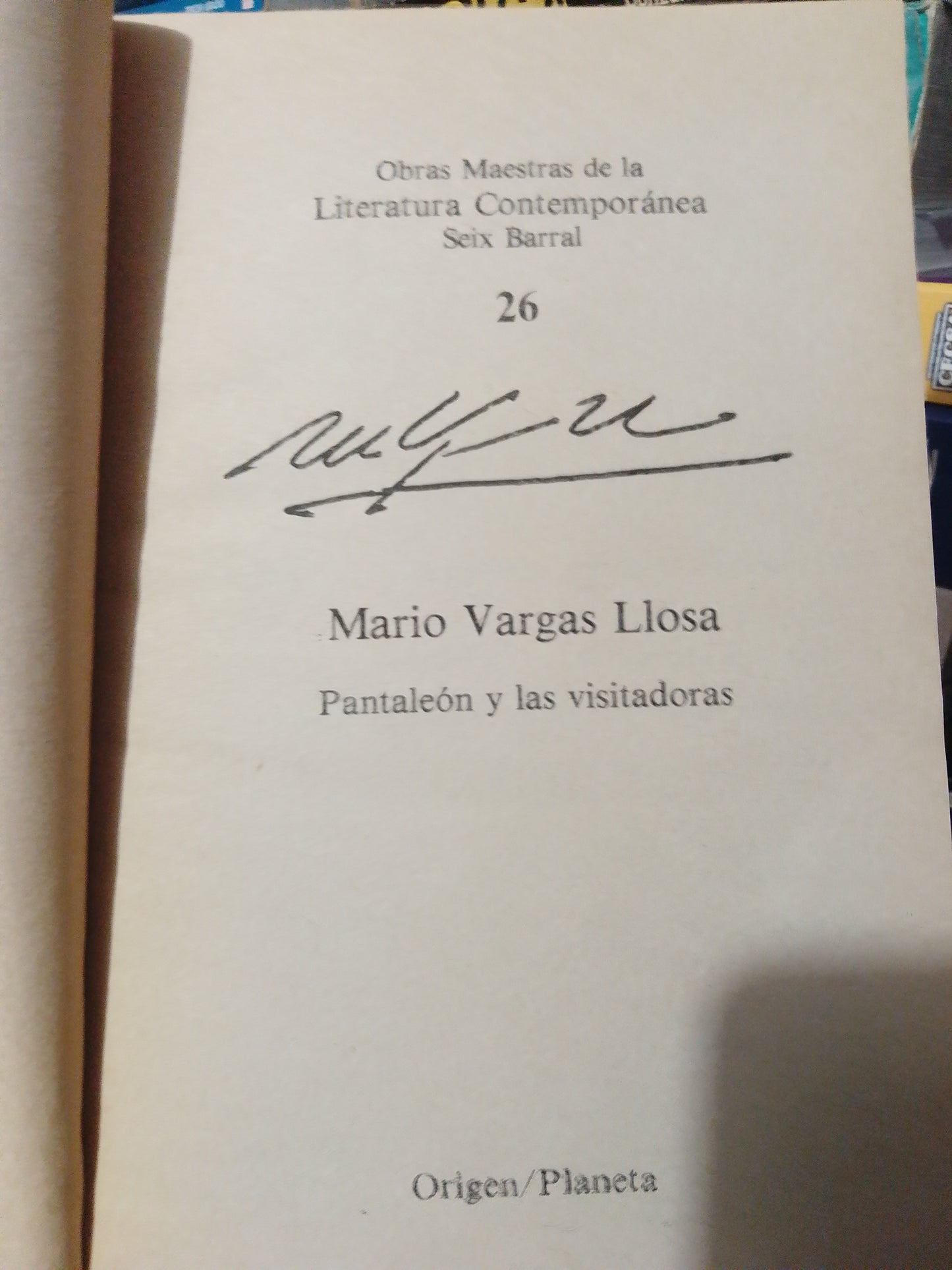 PANTALEON Y LAS VISITADORAS POR MARIO VARGAS LLOSA USADO NOVELA JUÁREZ
