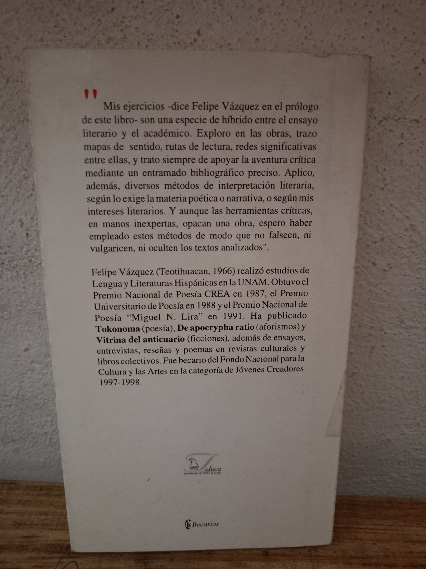 ARCHIPIÉLAGO DE SIGNOS ENSAYOS SOBRE LA LITERATURA MEXICANA POR FELIPE VAZQUEZ USADO NOVELA LITERARIO 305