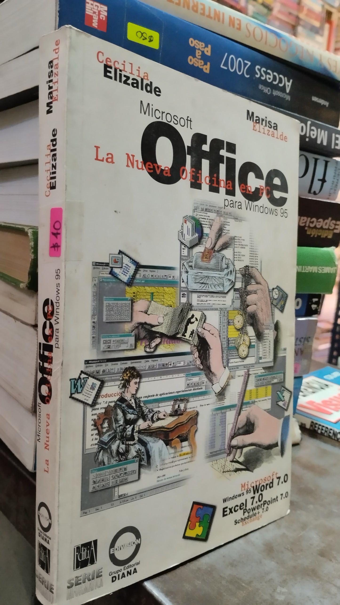MICROSOFT OFFICE PARA WINDOWS 95 LA NUEVA OFICINA EN PC POR MARISA ELIZALDE LIBRO USADO COMPUTACION ALDAMA
