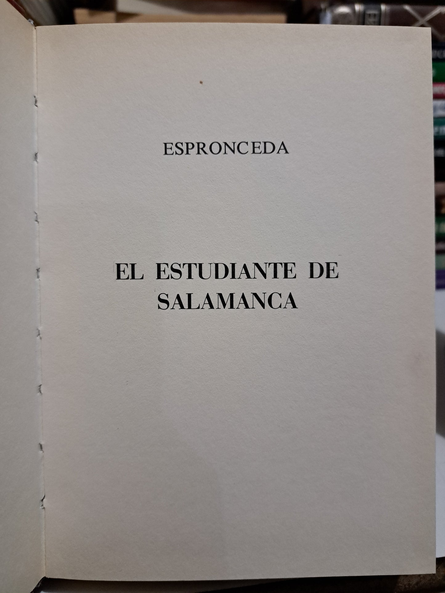 EL ESTUDIANTE DE SALAMANCA ESPRONCEDA USADO NOVELA JUÁREZ