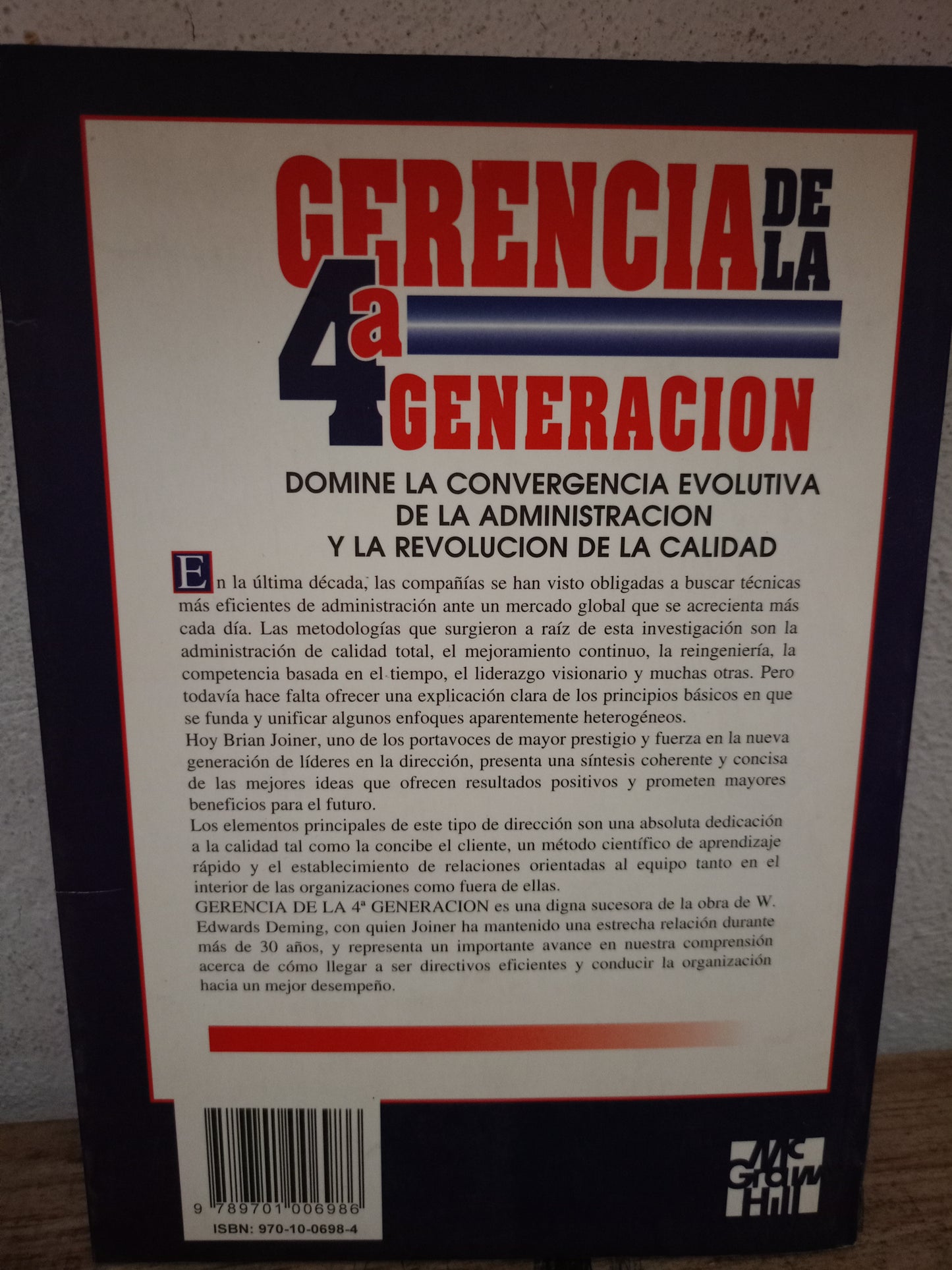GERENCIA DE LA 4A GENERACIÓN POR BRIAN L. JOINER USADO ADMINISTRACIÓN LITERARIO 305
