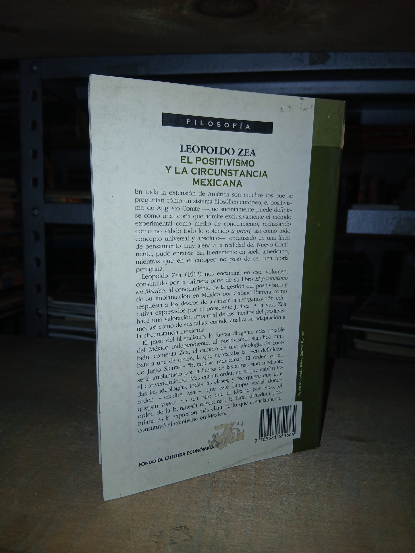 EL POSITIVISMO Y LA CIRCUNSTANCIA MEXICANA POR LEOPOLDO ZEA USADO DERECHO LITERARIO 207