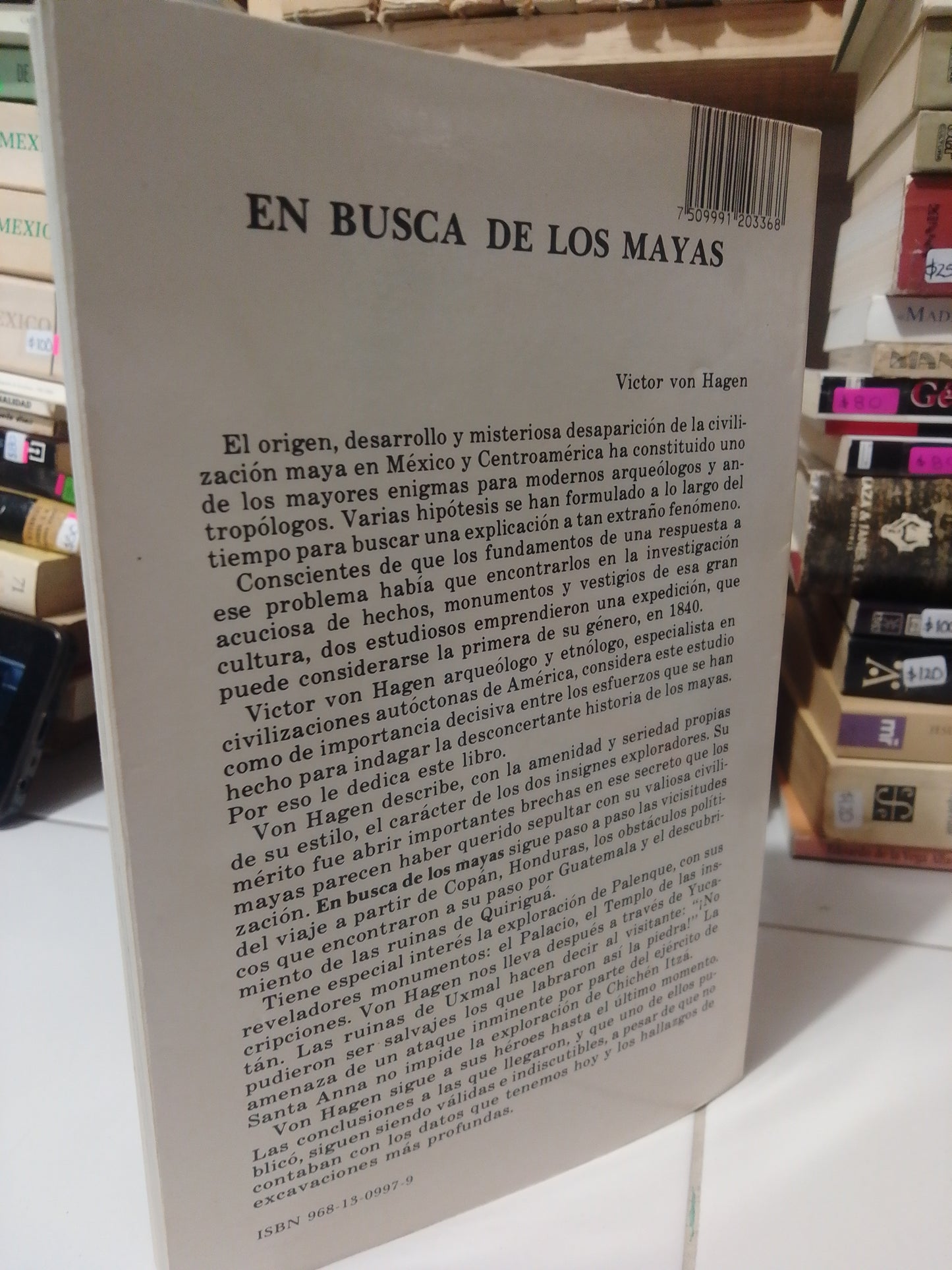 EN BUSCA DE LOS MAYAS POR VICTOR VON HAGEN USADO HISTORIA JUAREZ