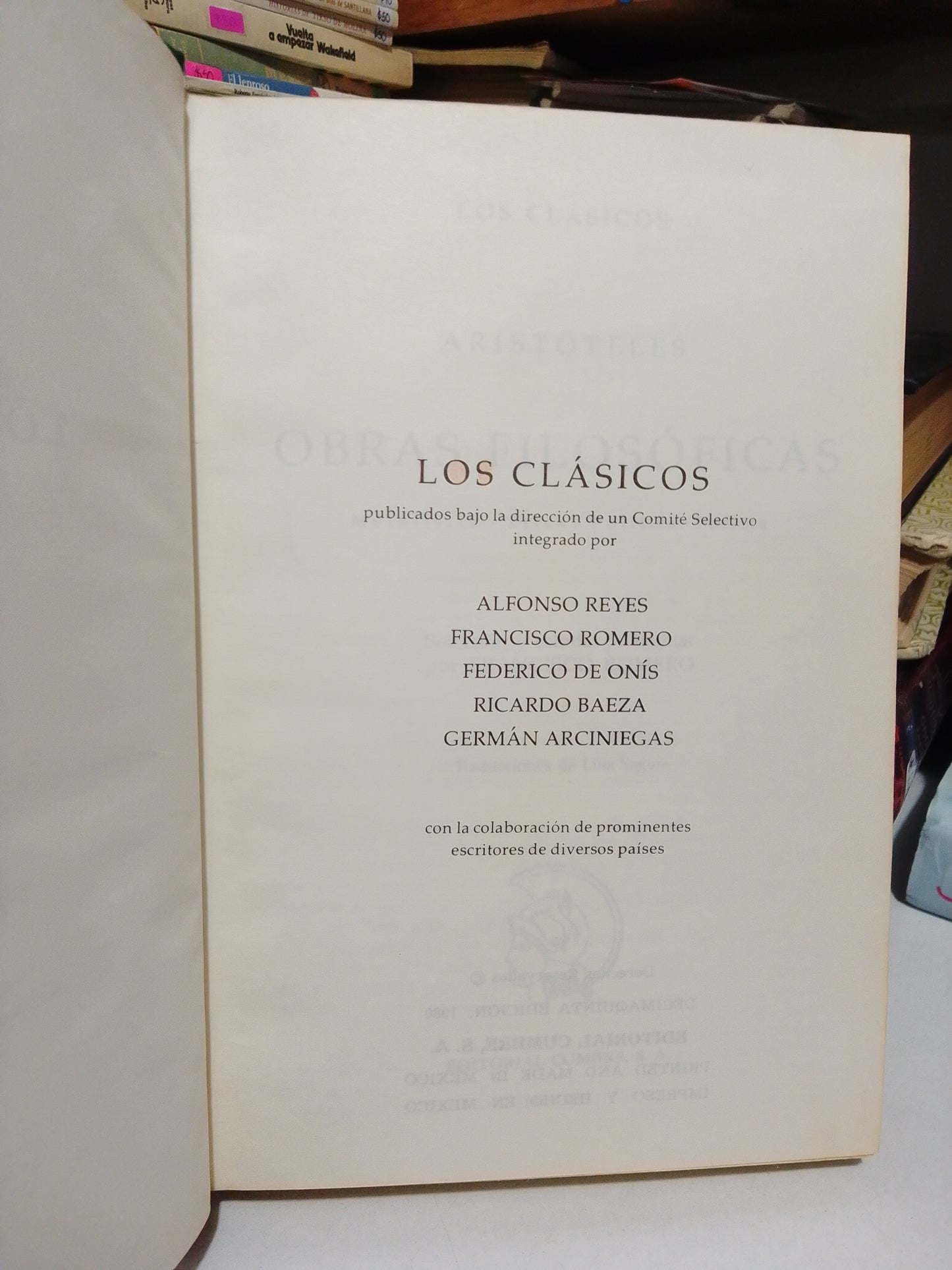 OBRAS FILOSÓFICAS LOS CLÁSICOS POR ARISTÓTELES USADOS NOVELA JUÁREZ