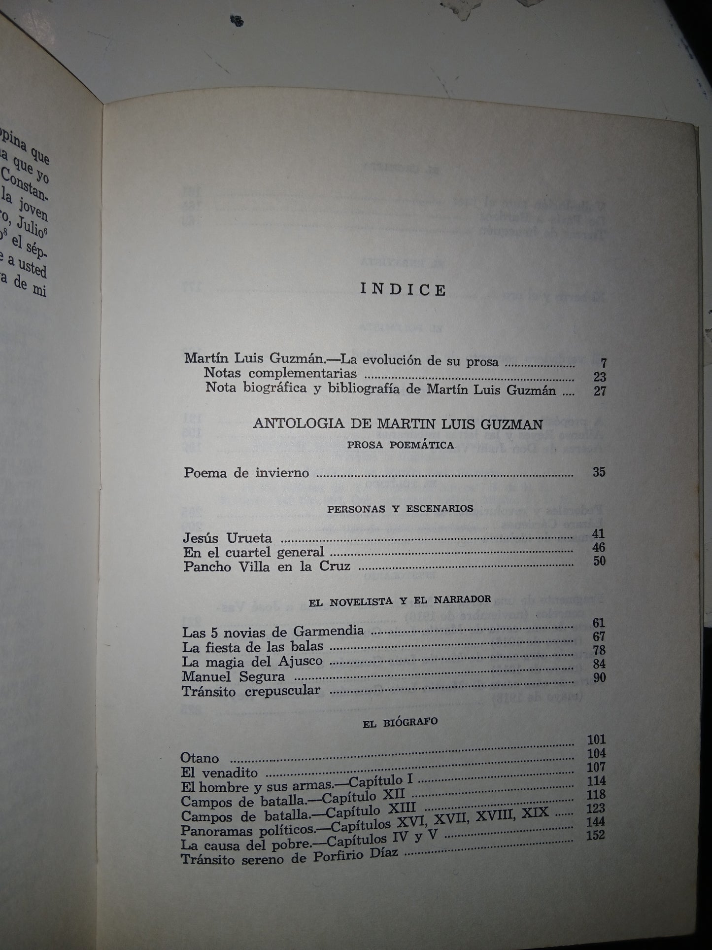 ANTOLOGÍA DE MARTÍN LUIS GUZMAN POR ERMILO ABREU GÓMEZ USADO ANTOLOGÍA LITERARIO 207