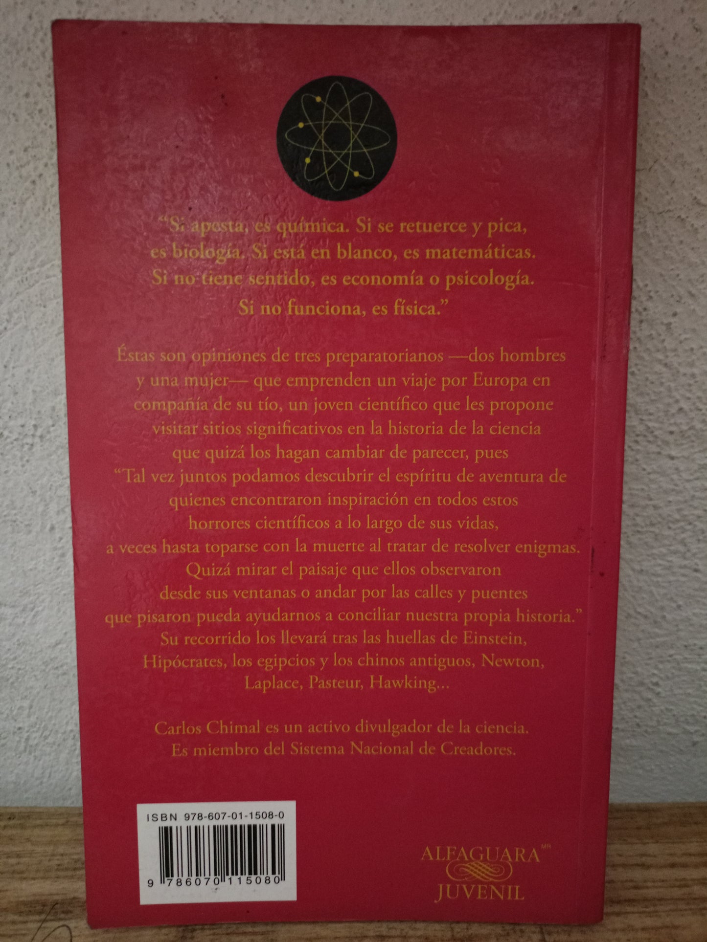 EL VIAJERO CIENTIFICO CARLOS CHIMAL USADO NOVELA LITERARIO 305