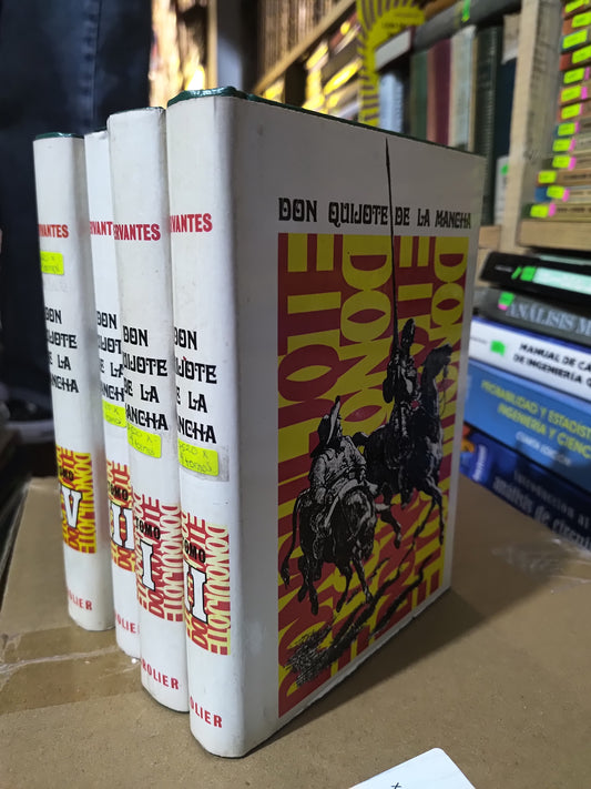 DON QUIJOTE DE LA MANCHA POR MIGUEL DE CERVANTES USADO NOVELAS JUAREZ 4 TOMOS POR $520