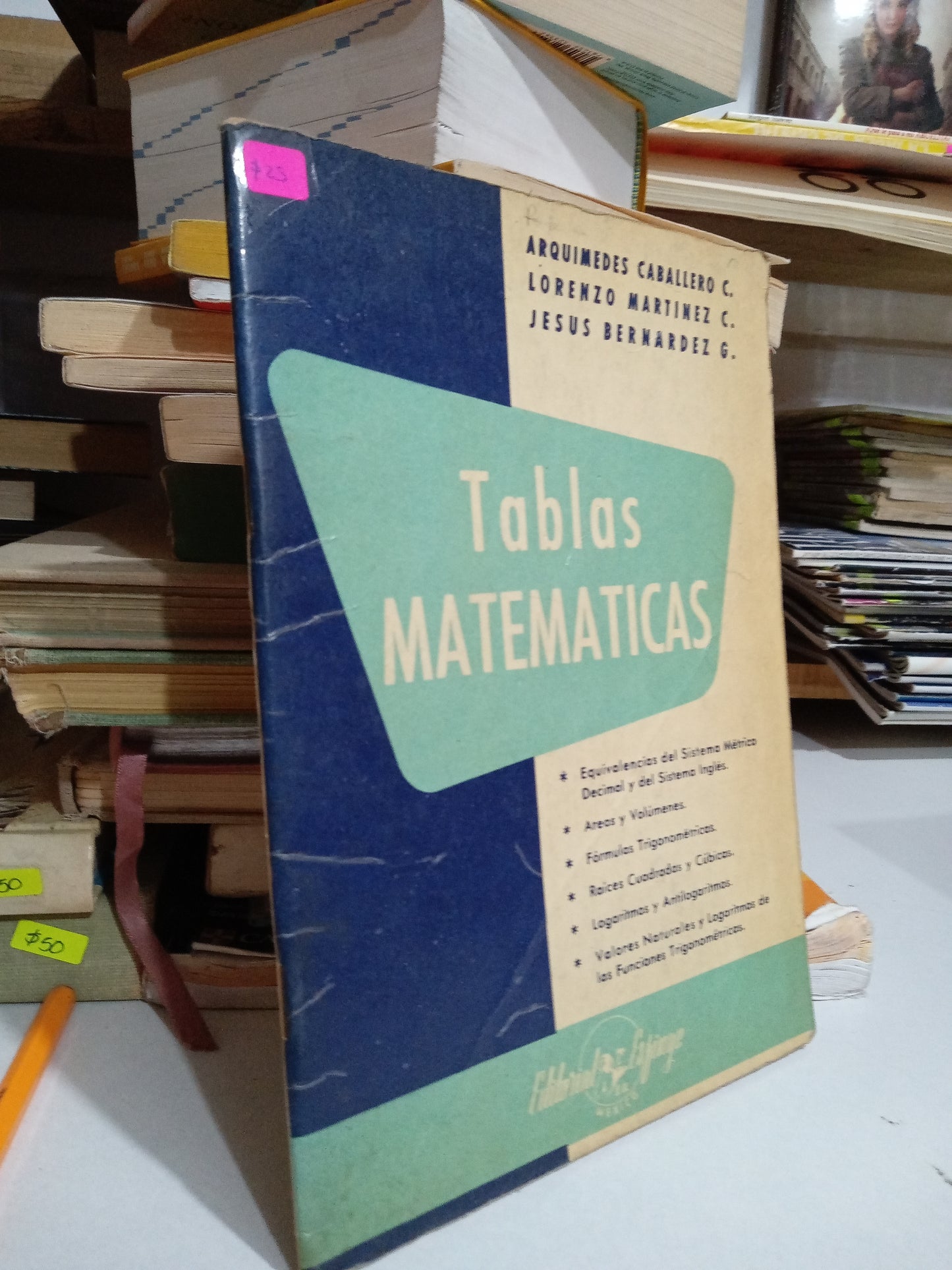 TABLAS MATEMATICAS POR ARQUÍMIDES CABALLERO USADO MATEMÁTICAS JUÁREZ