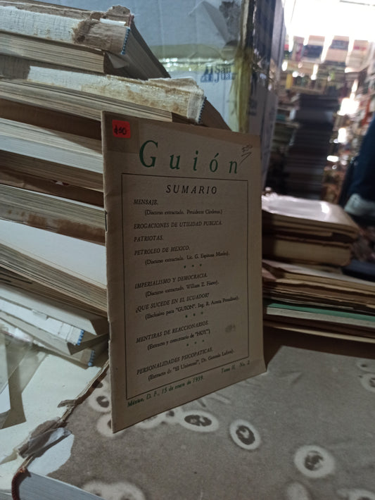 GUION SUMARIO POR JOSE GOMEZ ROBLEDA USADO ANTIGUOS ALDAMA