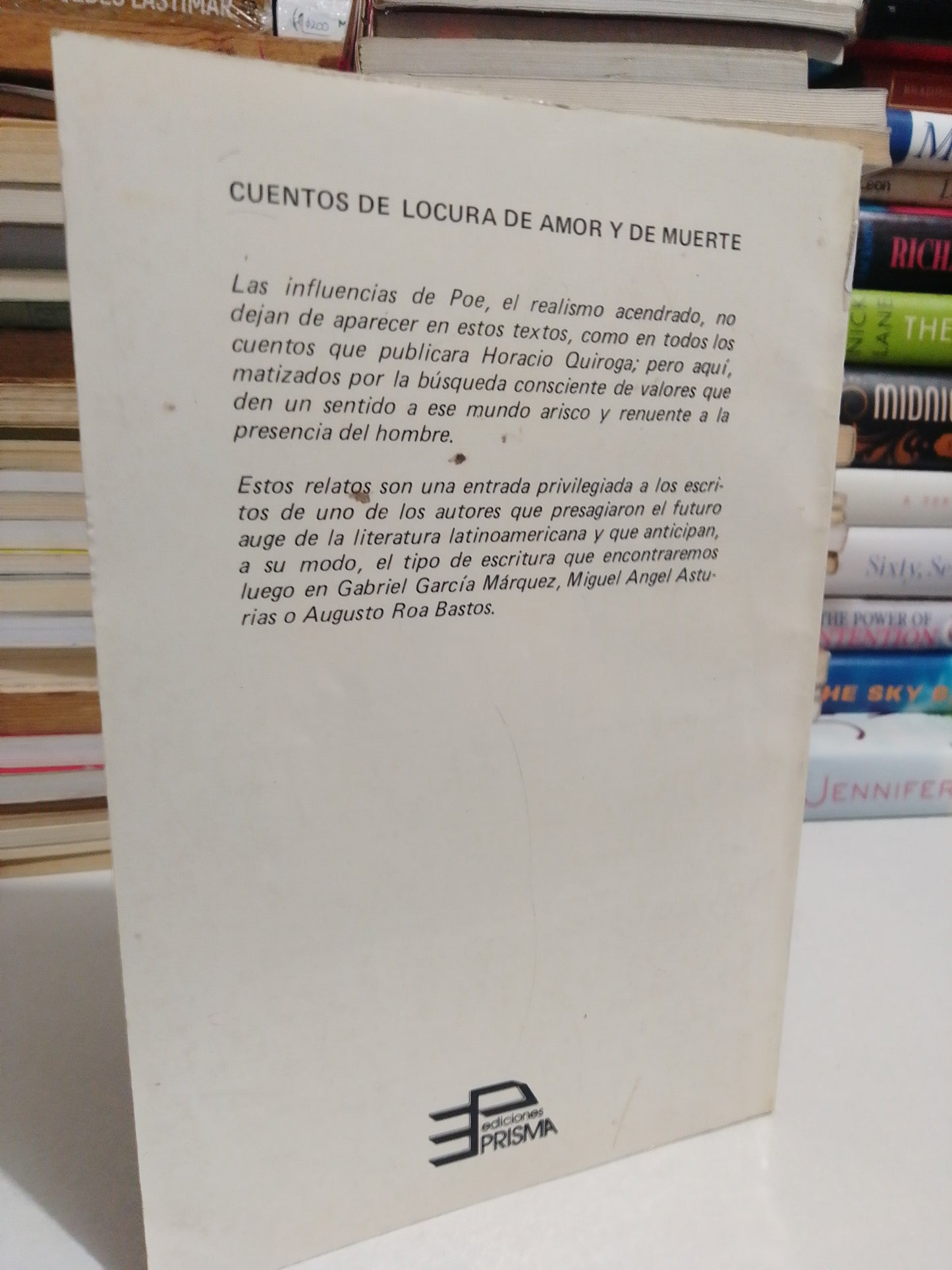 CUENTOS DE AMOR DE LOCURA Y DE MUERTE POR HORACIO QUIROGA USADO NOVELA JUÁREZ