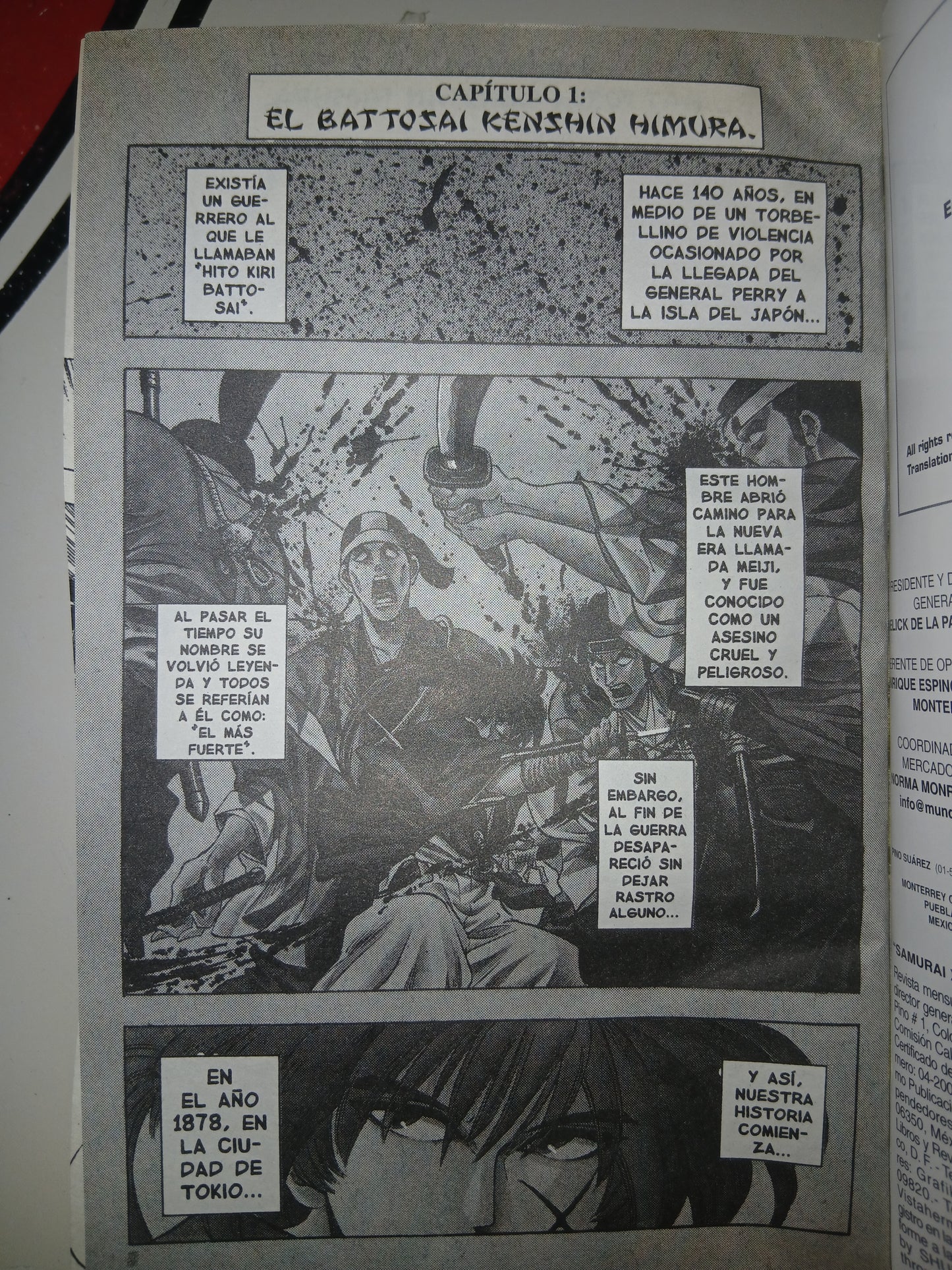 SAMURÁI X 1: EL BATTOSAI KENSHIN HIMURA POR NOBUHIRO WATSUKI USADO MANGA LITERARIO 207