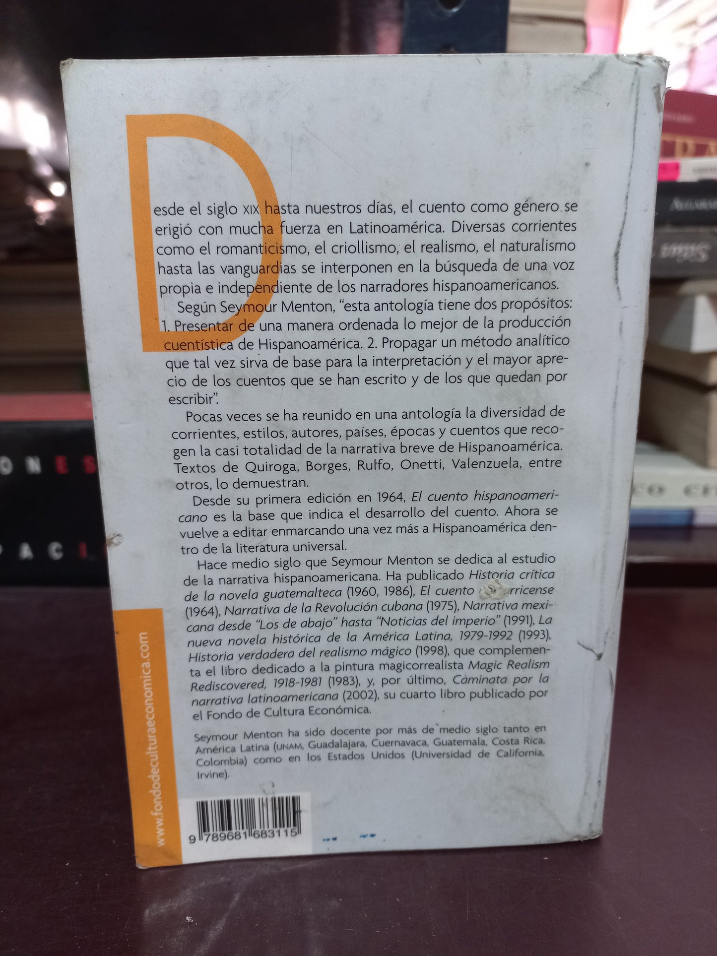 EL CUENTO HISPANOAMERICANO POR SEYMOUR MENTON USADO HISTORIA LITERARIO 305