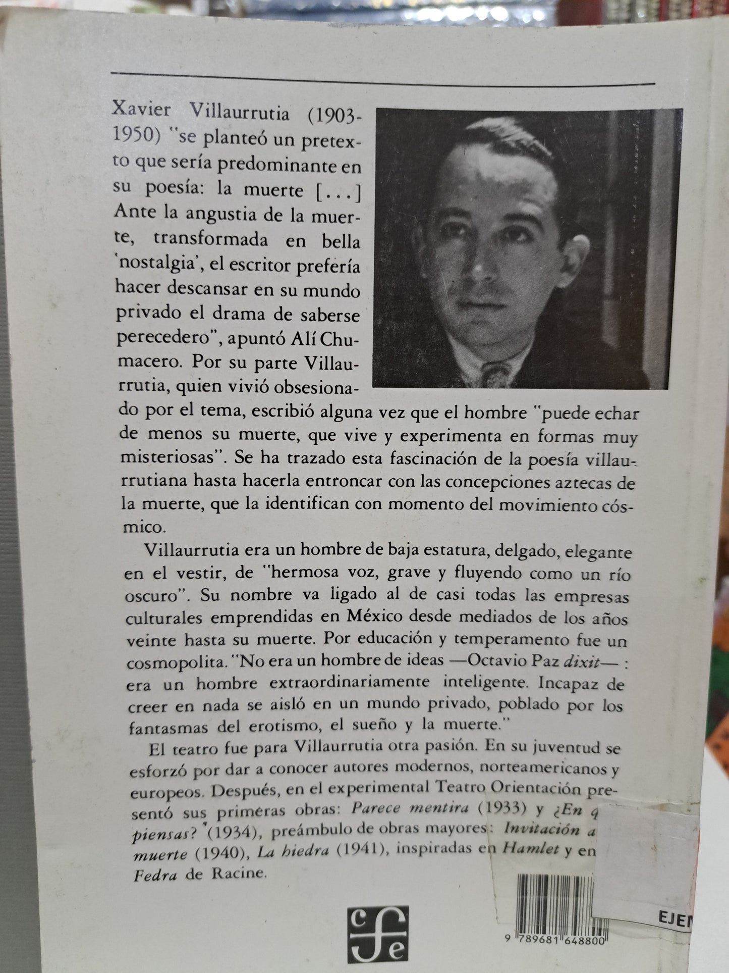 NOSTALGIA DE LA MUERTE POEMAS Y TEATRO XAVIER VILLAURRUTIA USADO NOVELA JUÁREZ