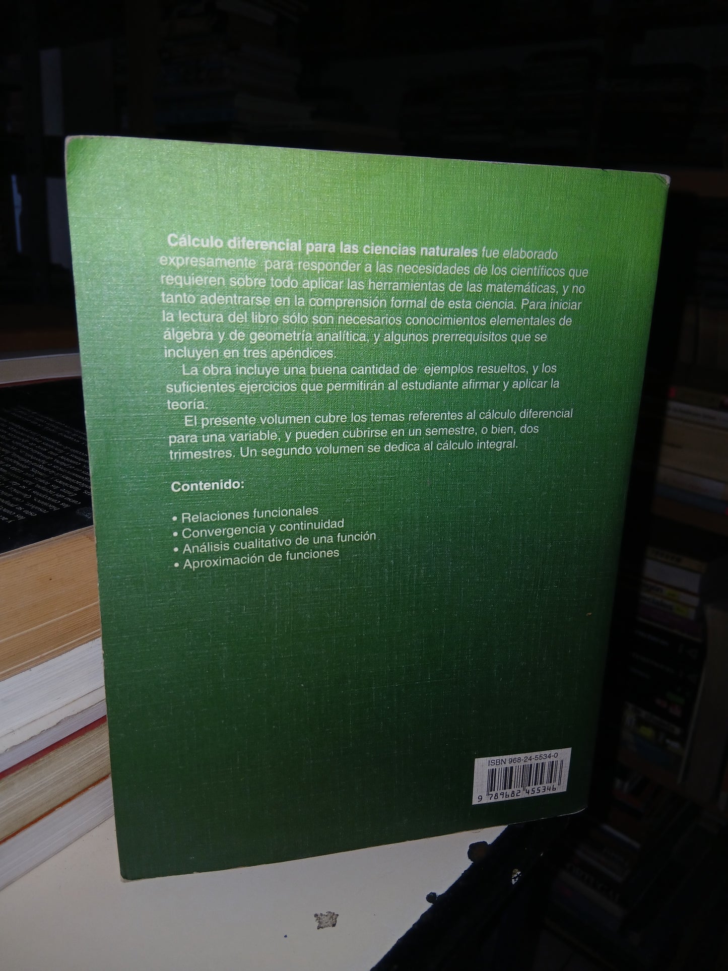 CÁLCULO DIFERENCIAL PARA LAS CIENCIAS NATURALES POR J. GUADALUPE REYES VICTORIA USADO CÁLCULO LITERARIO 207