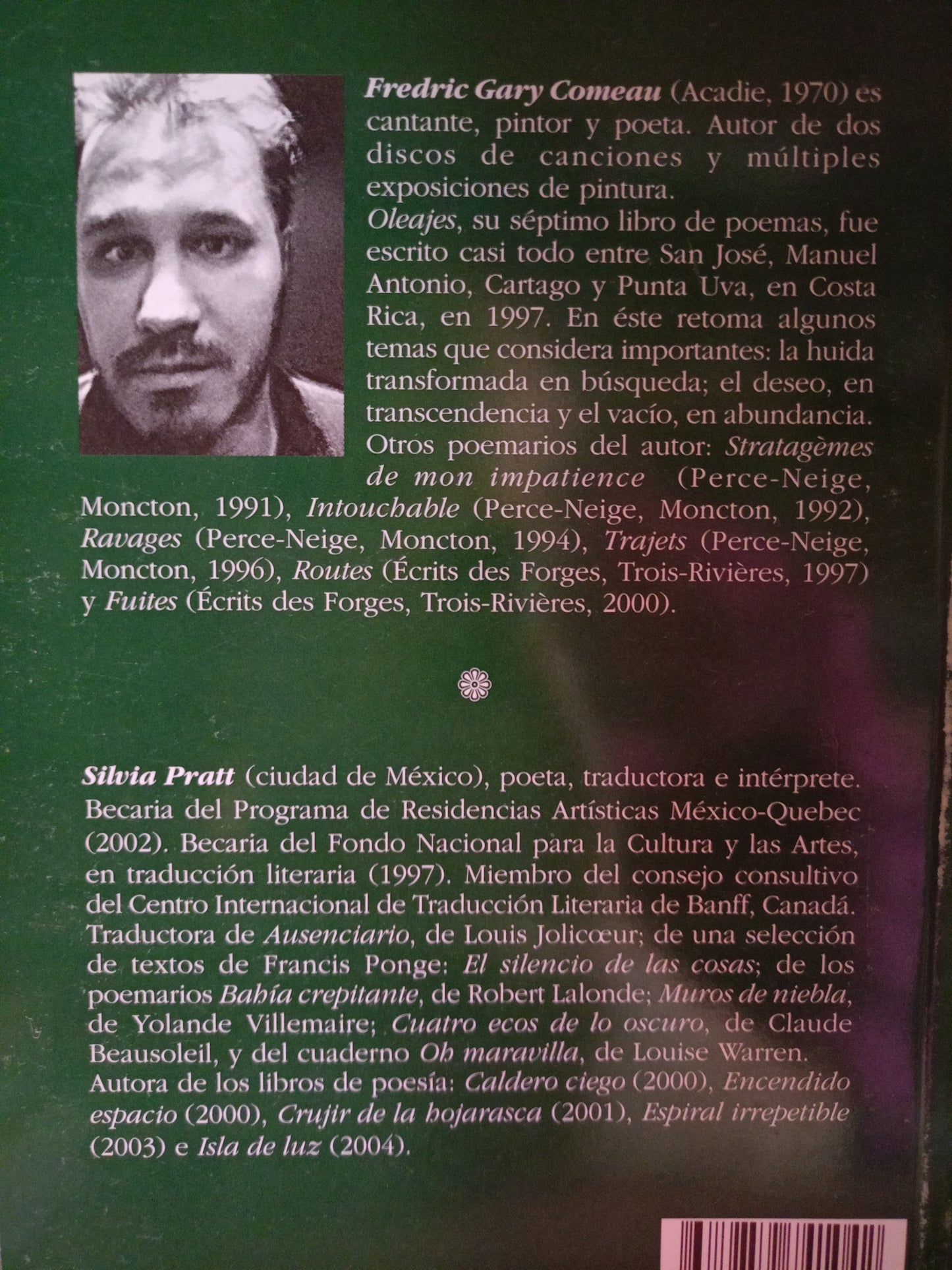 OLEAJES POR FREDRIC GARY COMEAU USADO POESIA LITERARIO #305