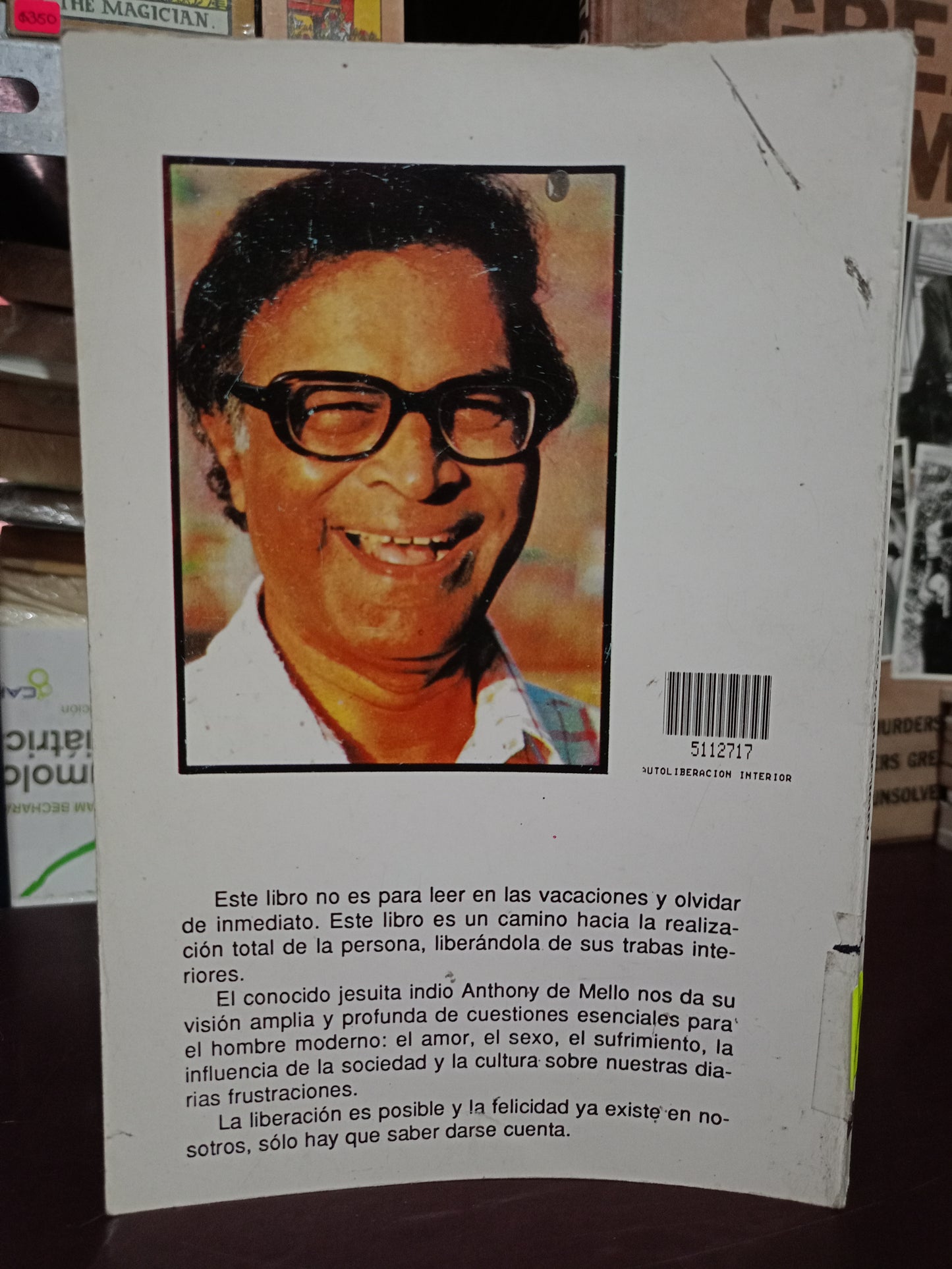 AUTOLIBERACIÓN INTERIOR POR ANTHONY DE MELLO USADO SUPERACIÓN PERSONAL LITERARIO 305
