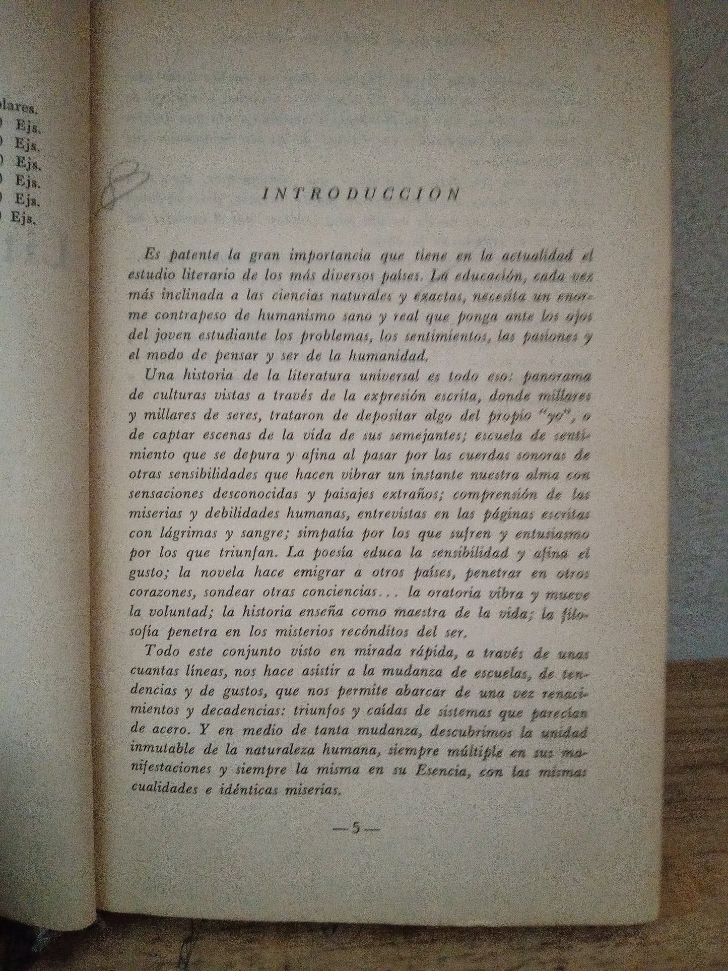 HISTORIA DE LA LITERATURA UNIVERSAL CARLOS H. DE LA PEÑA USADO NOVELA LITERARIO 305