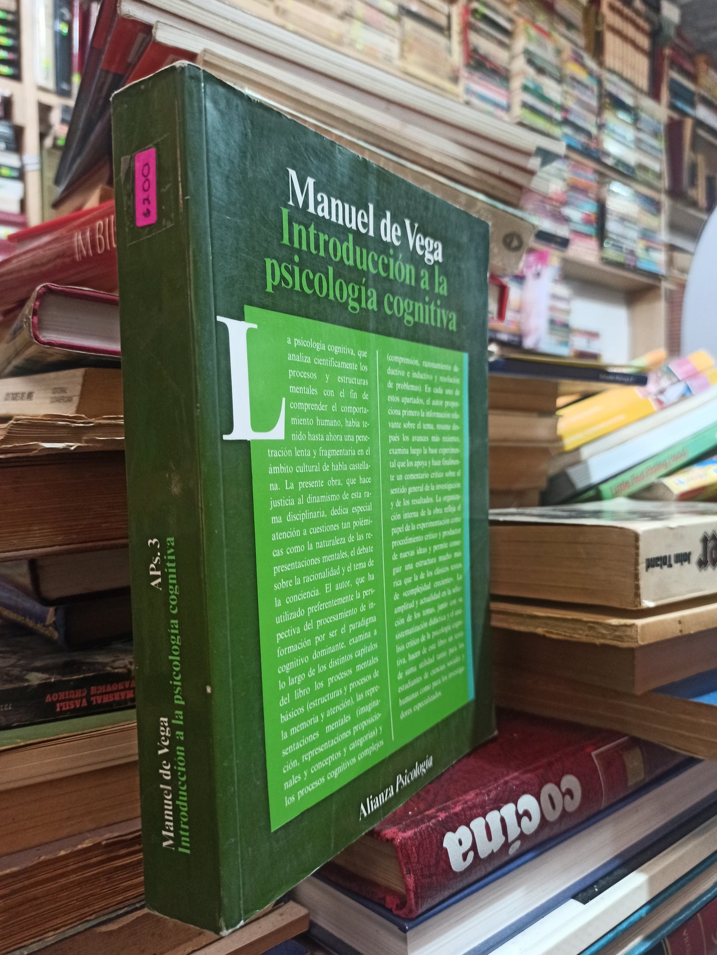 INTRODUCCIÓN A LA PSICOLOGÍA COGNITIVA POR MANUEL DE VEGA USADO PSICÓLOGA ALDAMA