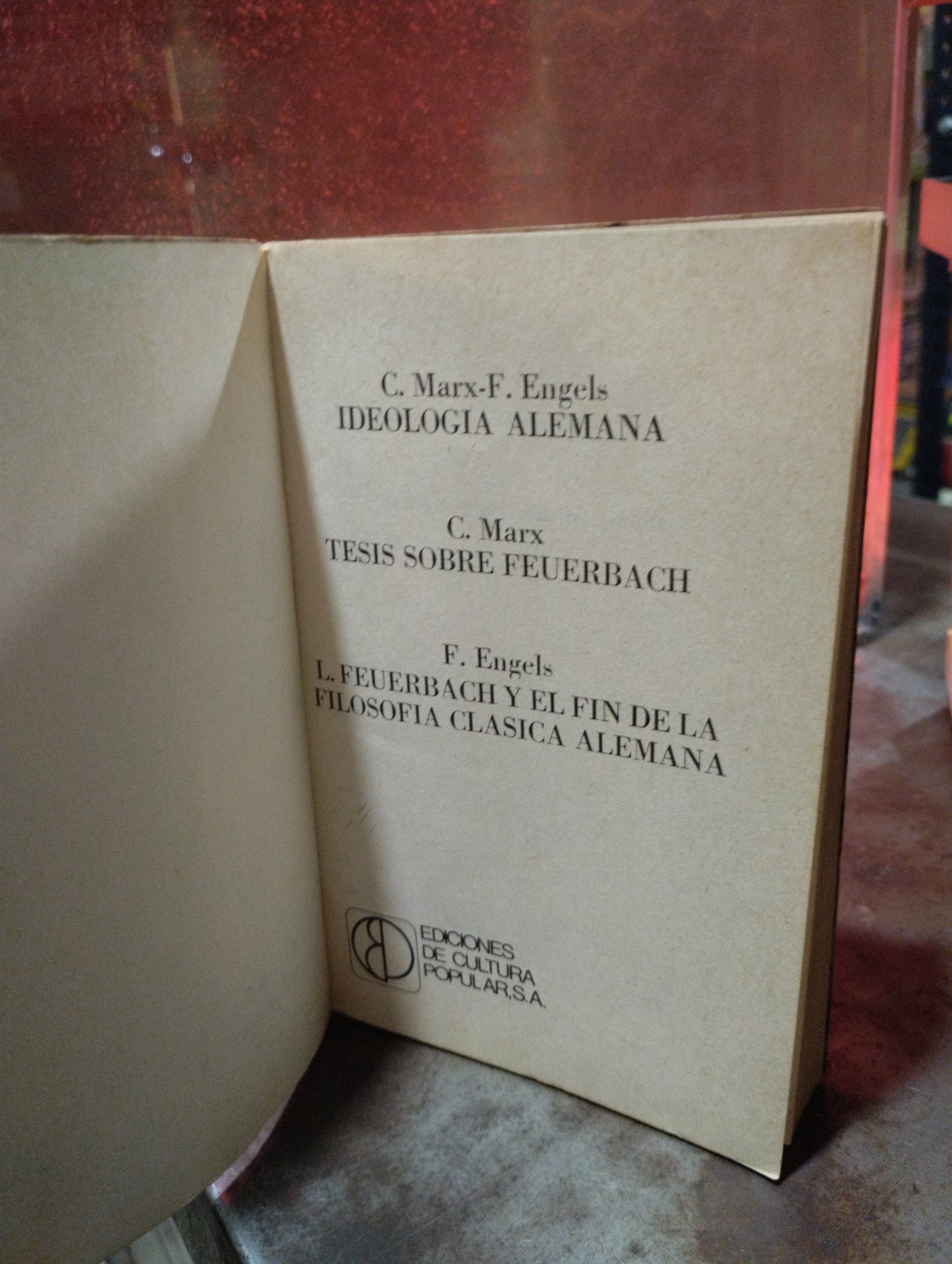 IDEOLOGIA ALEMANA TESIS SOBRE FEUERBACH POR MARX USADO SOCIOLOGIA ALDAMA
