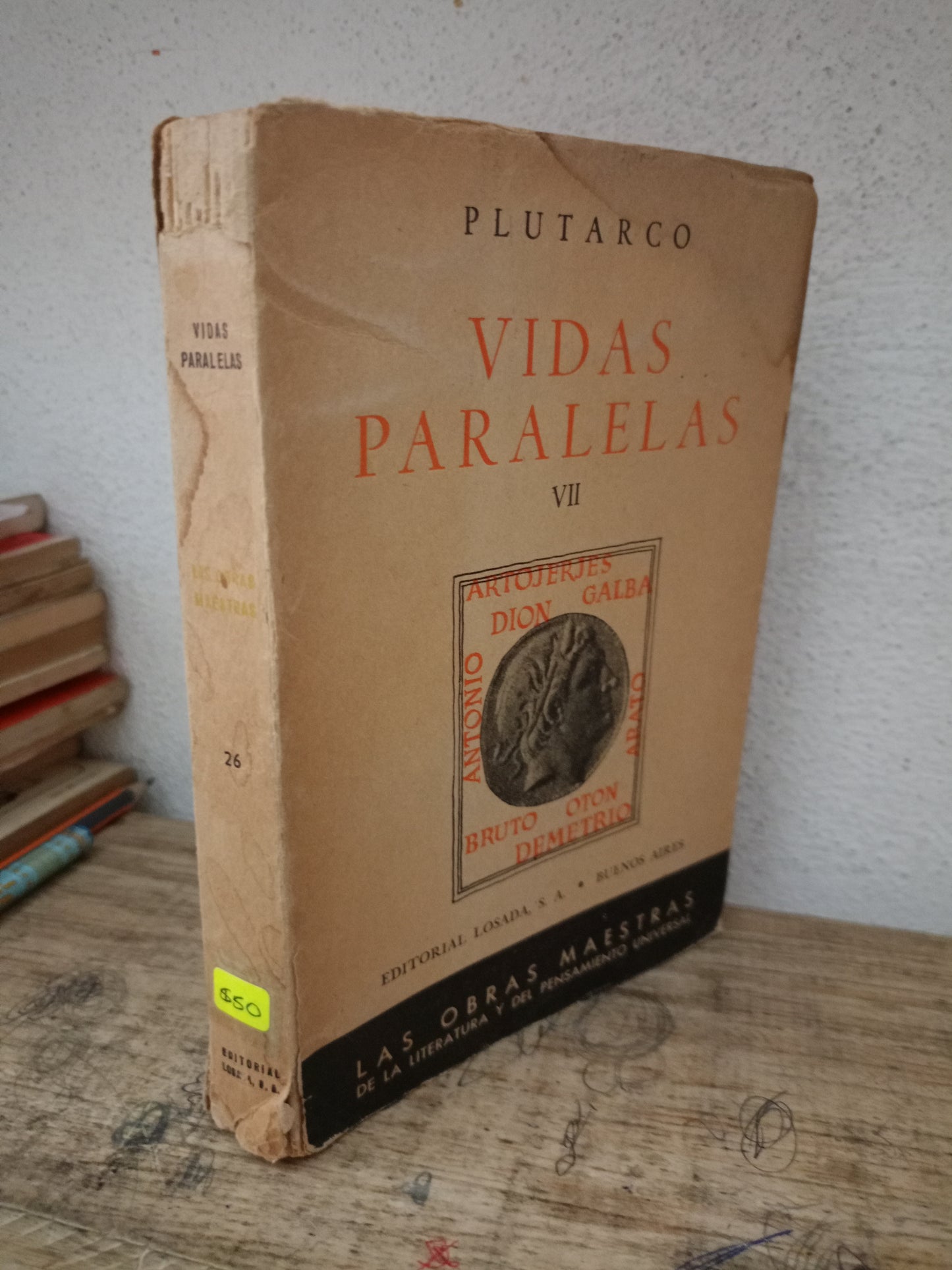 VIDAS PARALELAS PLUTARCO USADO NOVELA LITERARIO 305