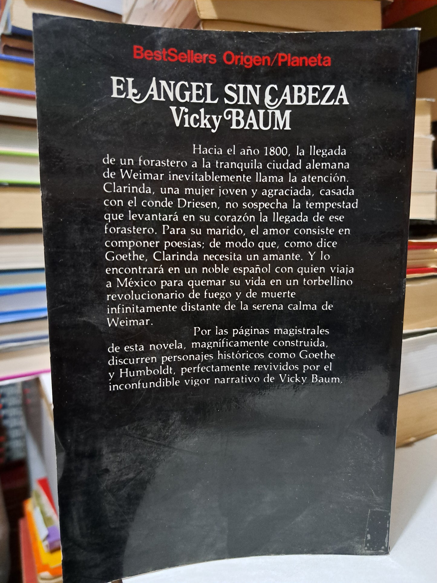 37 EL ÁNGEL SIN CABEZA VICKY BAUM USADO NOVELA JUÁREZ