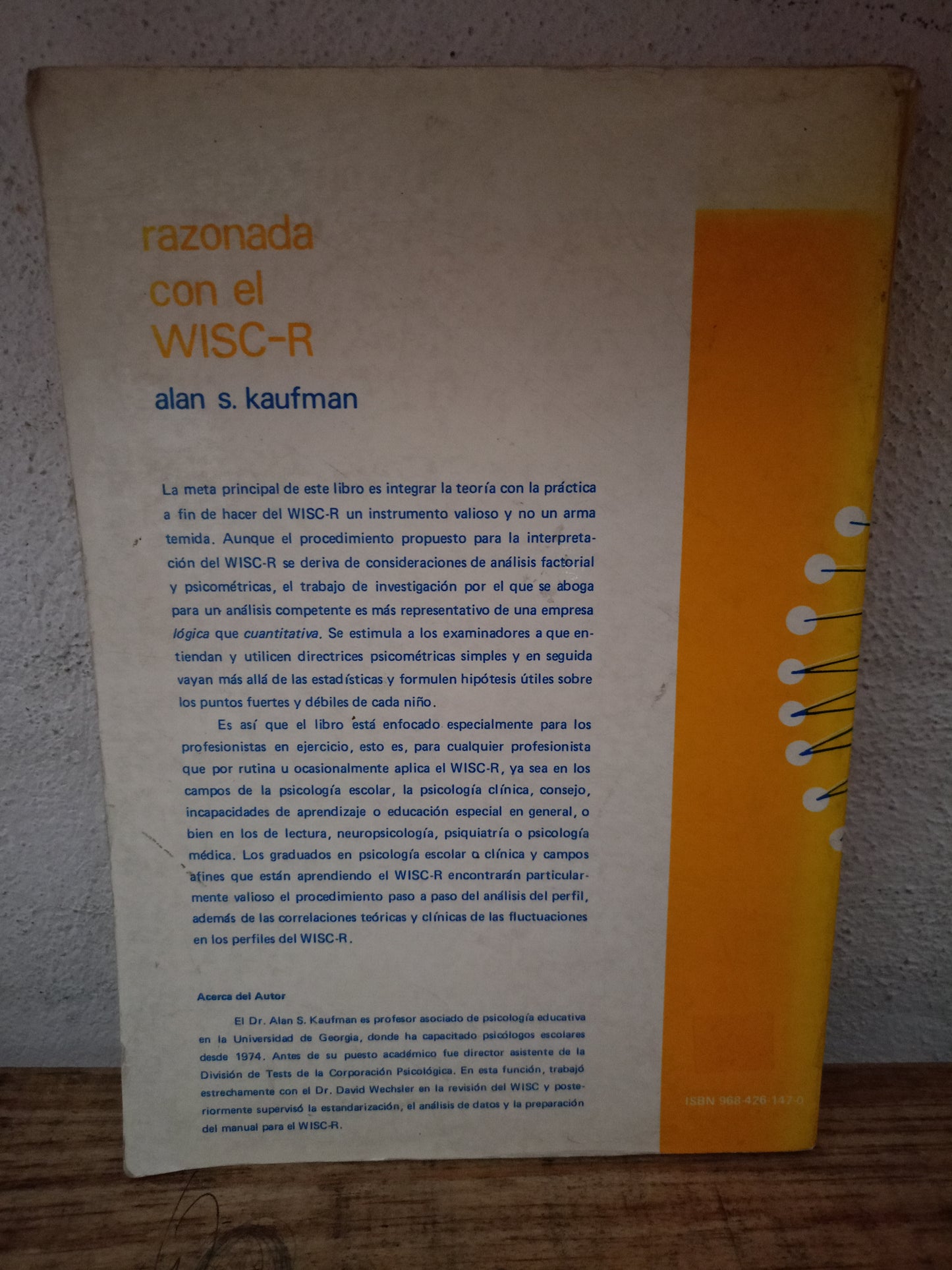PSICOMETRIA RAZONADA CON EL WISC-R POR ALAN S. KAUFMAN USADO PSICOLOGÍA LITERARIO 305