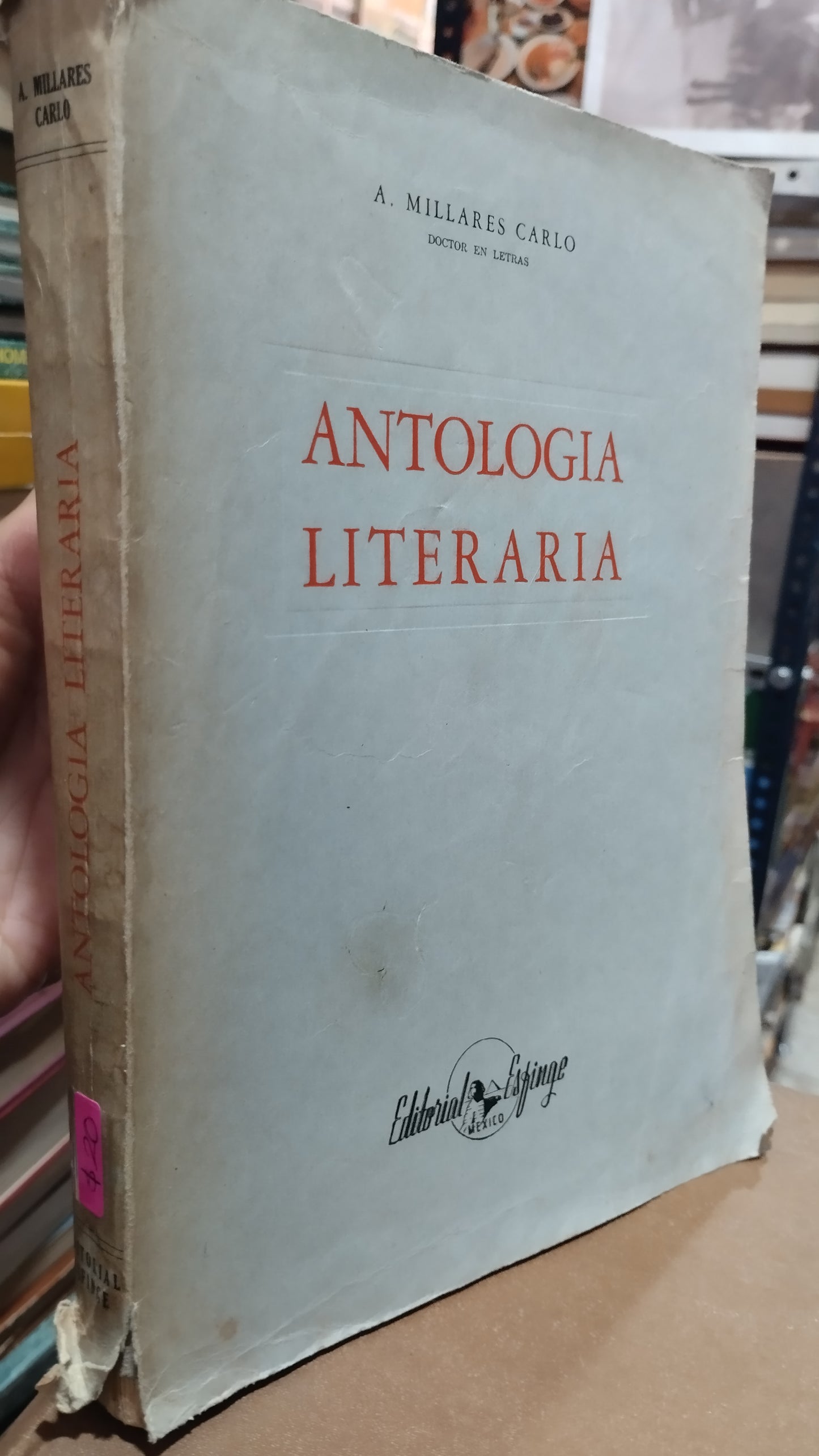 ANTOLOGIA LITERARIA POR A MILLARES CARLO LIBRO USADO NOVELAS ALDAMA