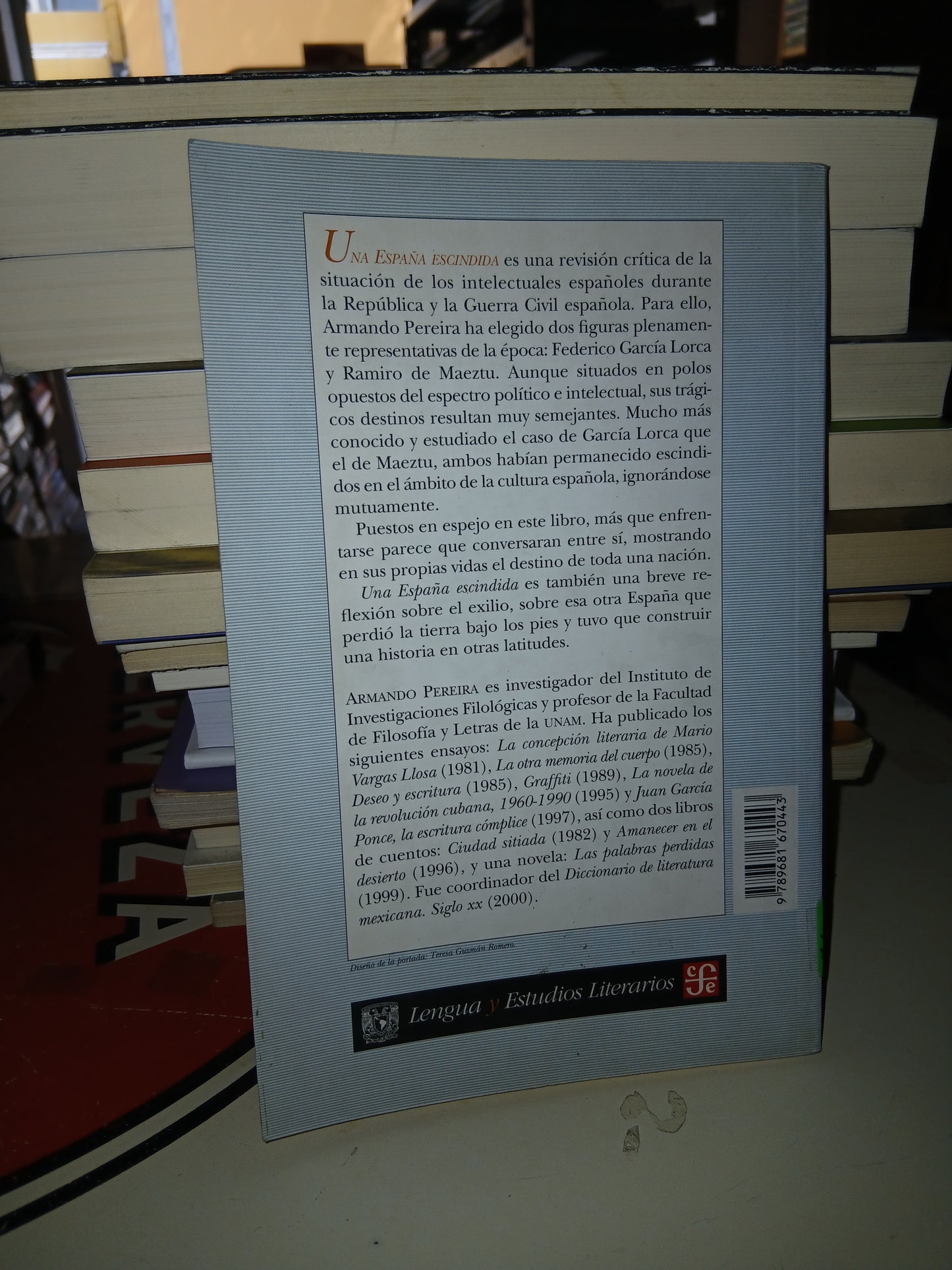 UNA ESPAÑA ESCINDIDA: FEDERICO GARCÍA LORCA Y RAMIRO DE MAEZTU POR ARMANDO PEREIRA USADO NOVELA LITERARIO 207