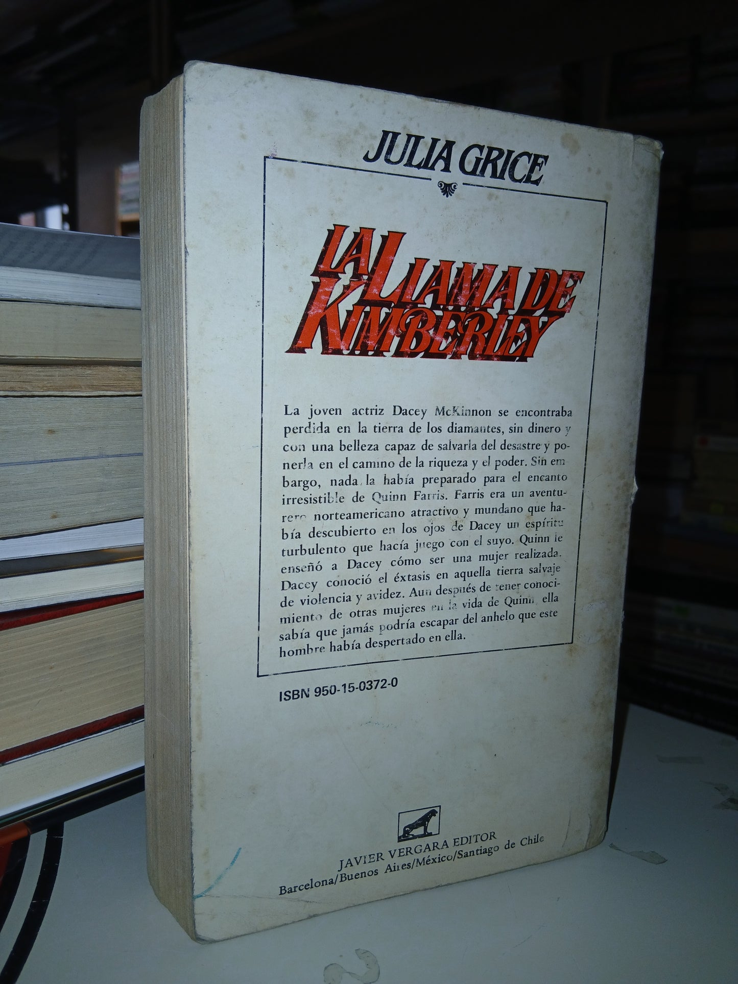 LA LLAMA DE KIMBERLEY POR JULIA GRICE USADO NOVELA LITERARIO 207