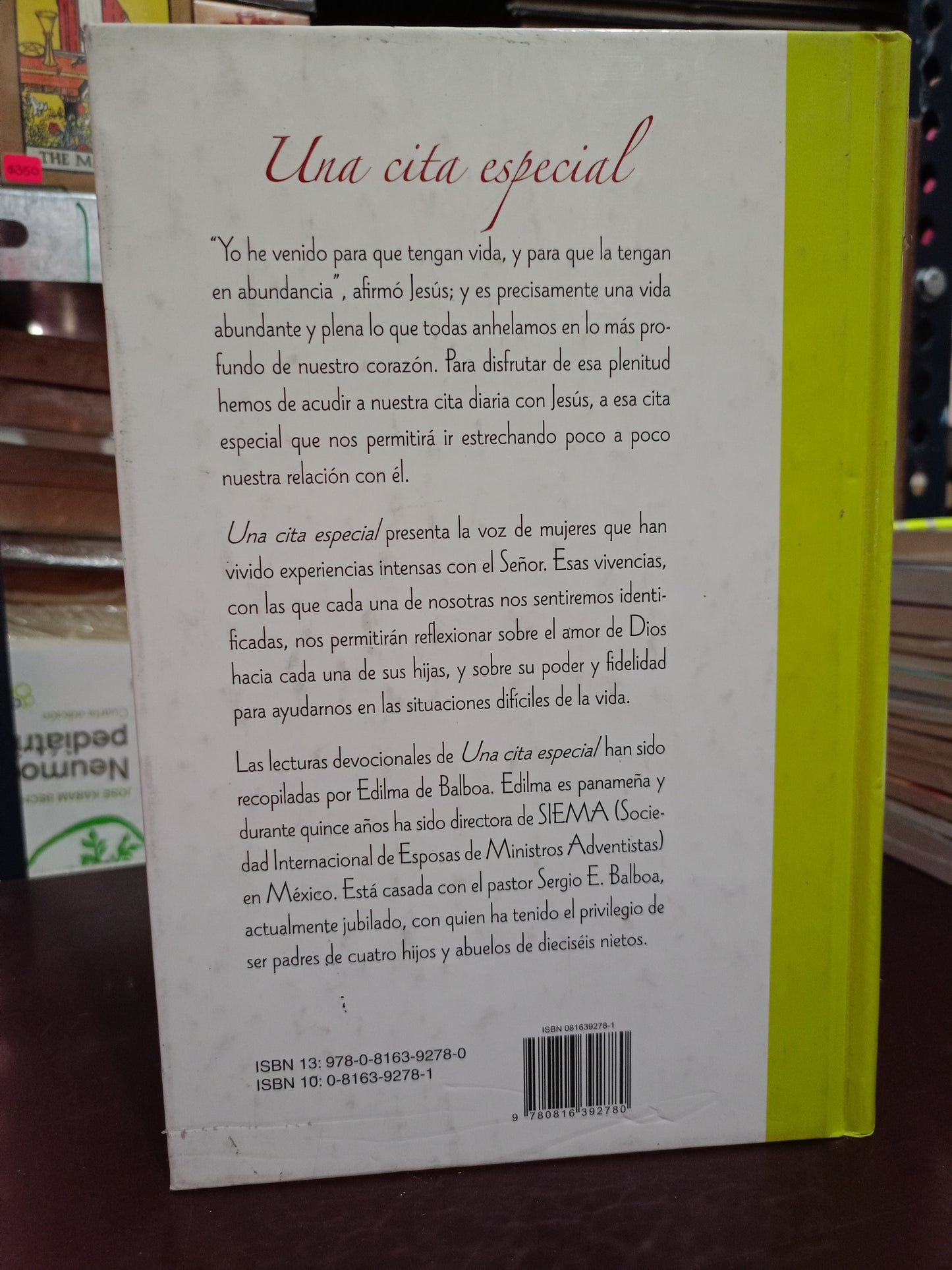 UNA CITA ESPECIAL POR EDILMA BALBOA USADO SUPERACIÓN PERSONAL LITERARIO 305