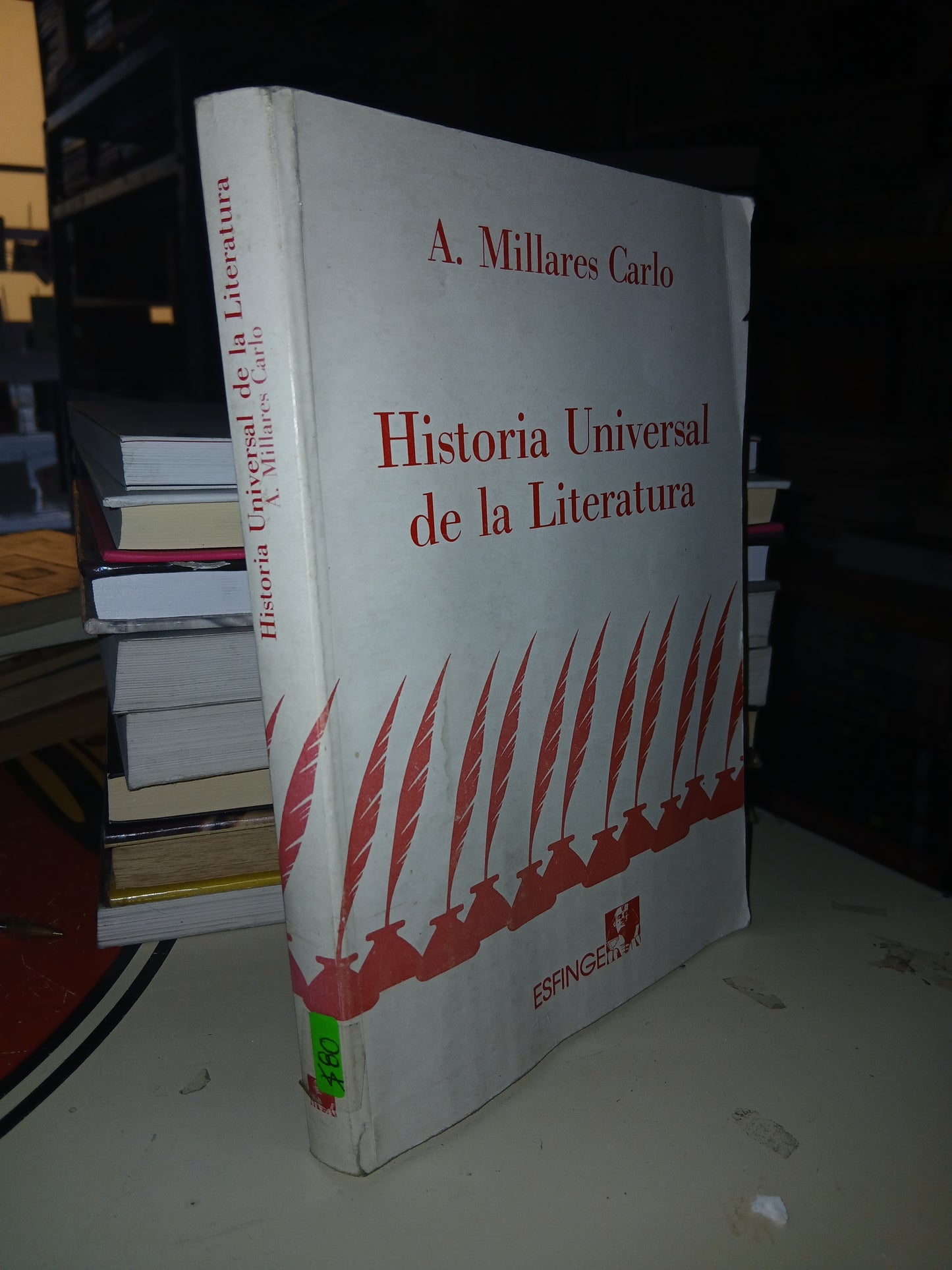 HISTORIA UNIVERSAL DE LA LITERATURA AGUSTÍN MILLARES CARLO USADO NOVELA LITERARIO 207