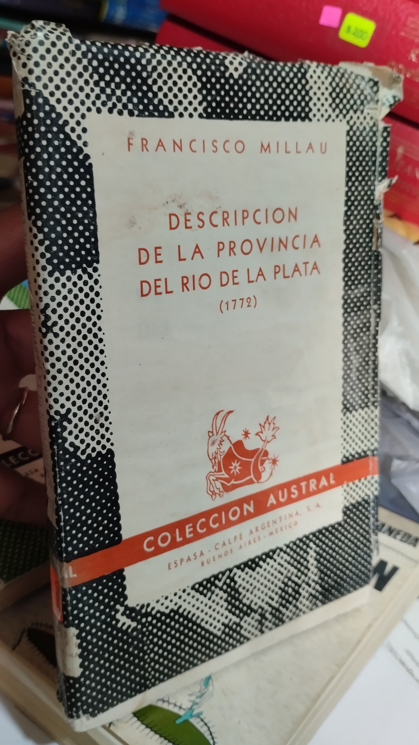 DESCRIPCION DE LA PROVINCIA DEL RIO DE LA PLATA POR FRANCISCO MILLAU LIBRO USADO ANTIGUO ALDAMA
