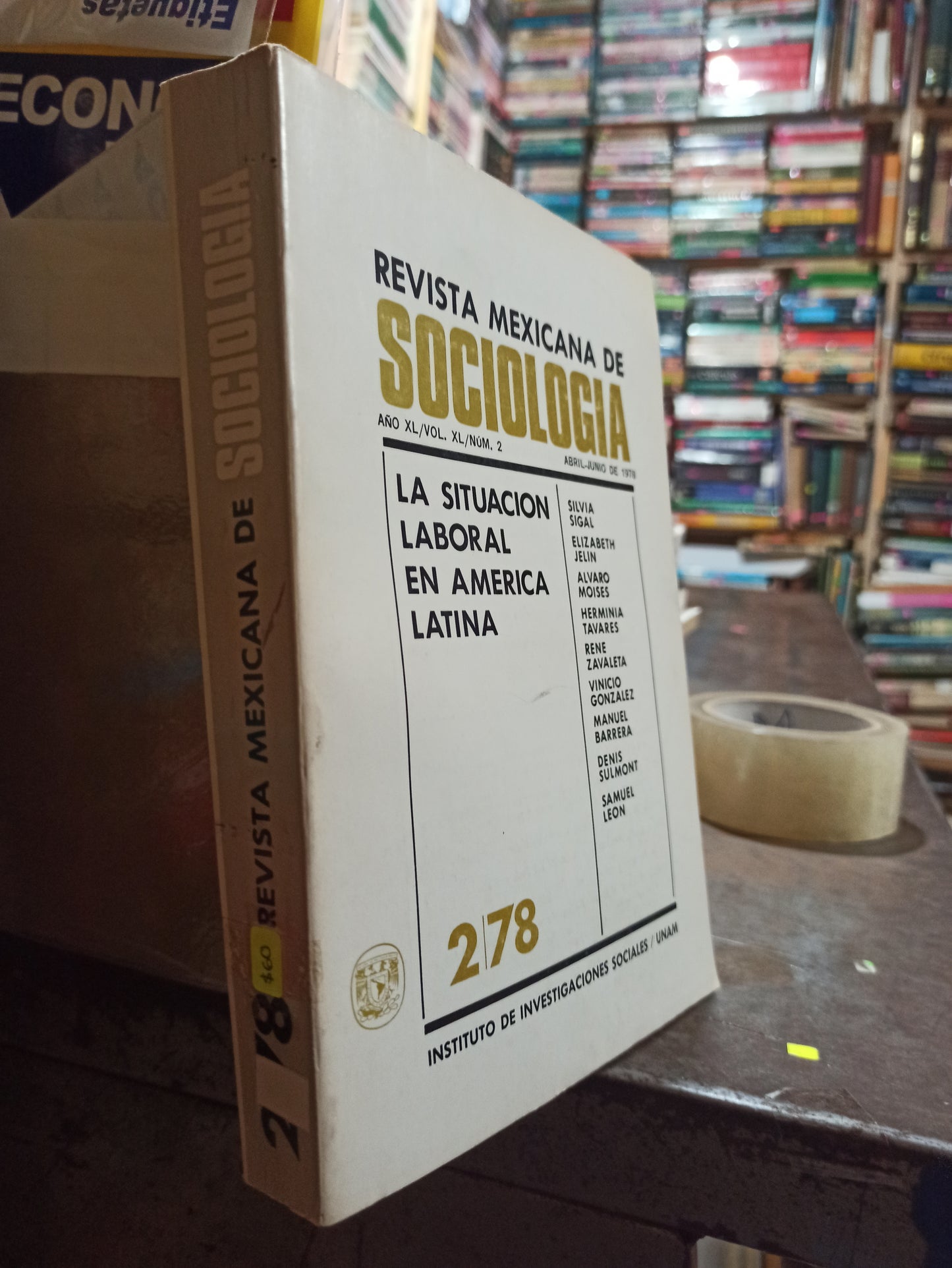 REVISTA MEXICANA DE SOCIOLOGIA 278 POR LA UNAM USADO SOCIOLOGÍA ALDAMA