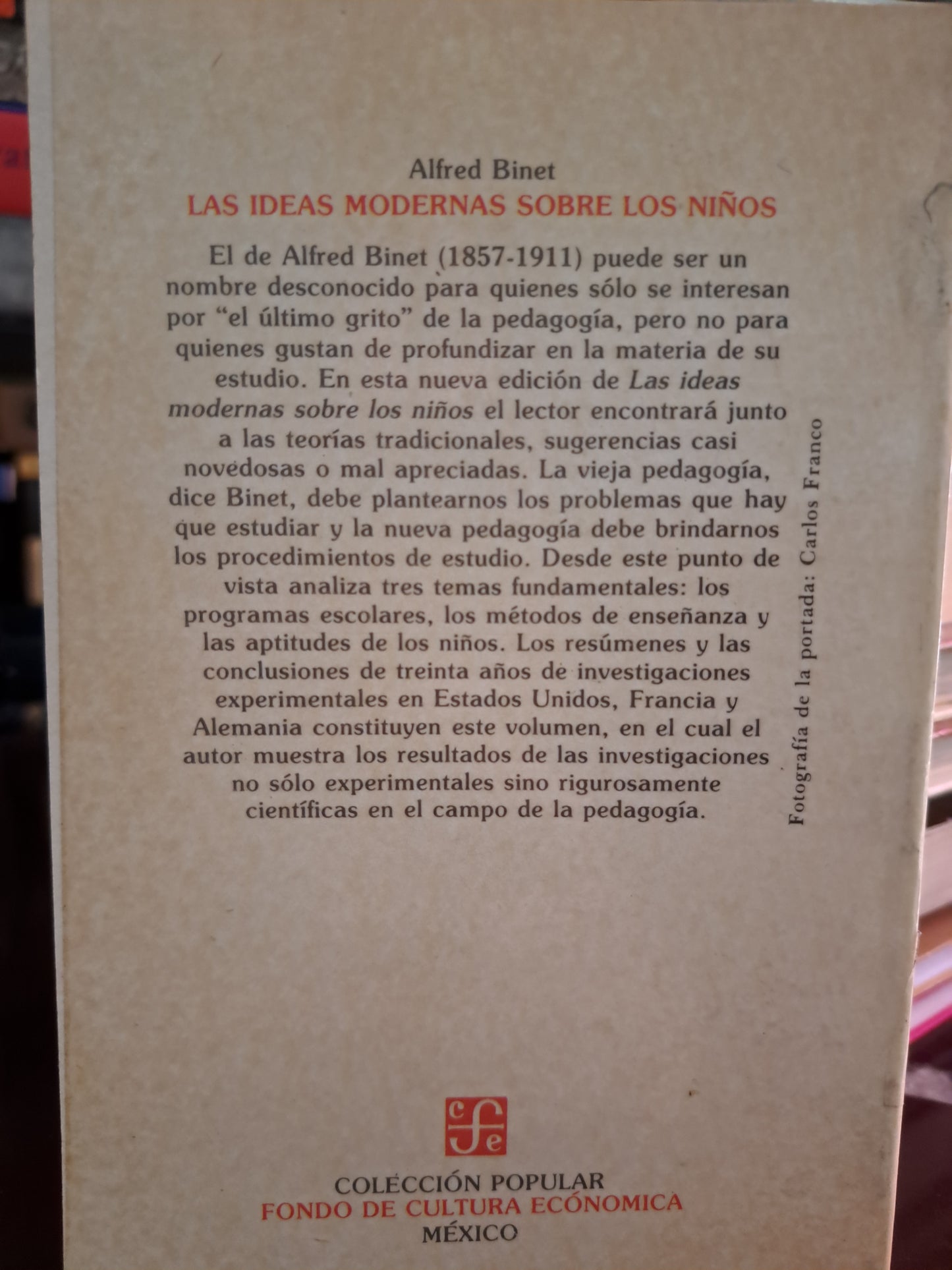 LAS IDEAS MODERNAS SOBRE LOS NIÑOS ALFRED BINET USADO PSICOLOGÍA LITERARIO 305