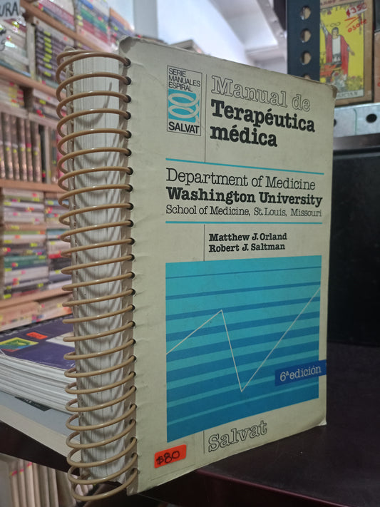 MANUAL DE TERAPEUTICA MEDICA POR MATTHEW J ORLAND USADO SALUD LITERARIO 305