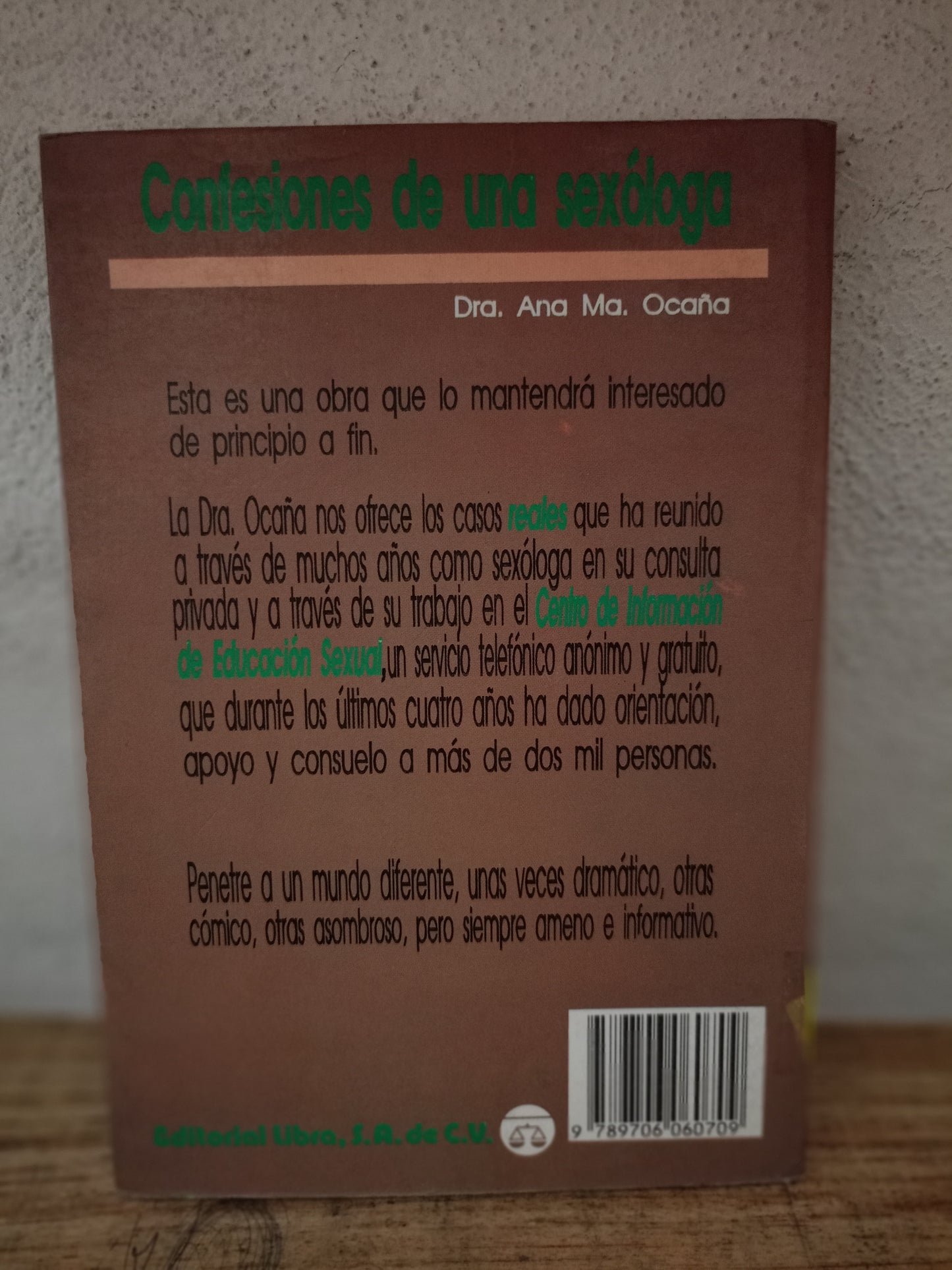CONFESIONES DE UNA SEXOLOGA POR ANA MA. OCAÑA USADO SUPERACIÓN PERSONAL LITERARIO 305