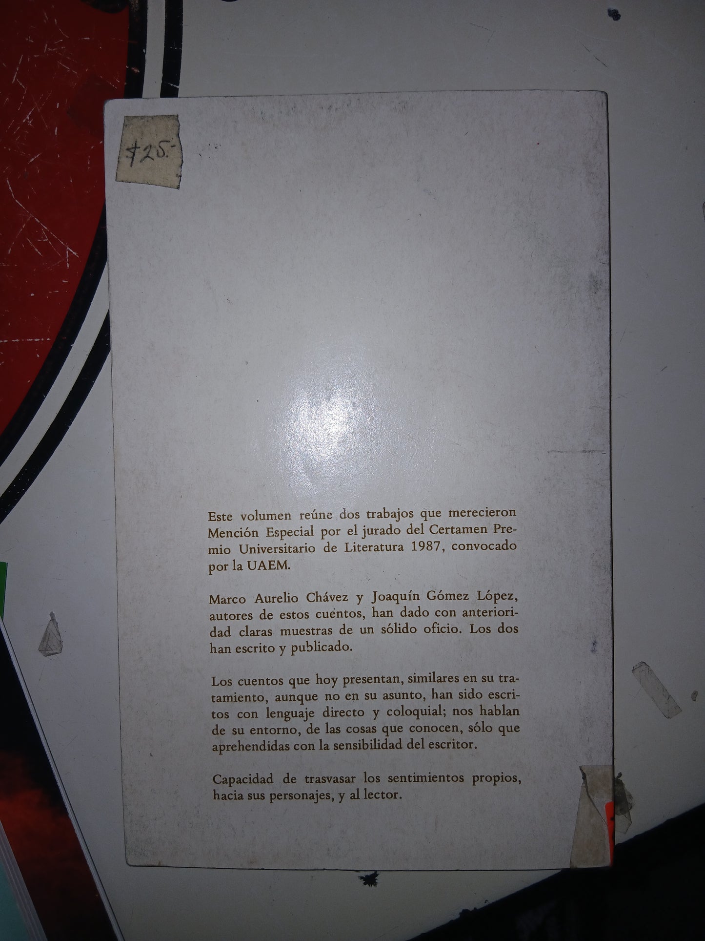 DOS CUENTOS: UNA TUMBA PARA FLORENCIO ARVIDE Y HIC HABITAT FELICITAS POR JOAQUÍN GÓMEZ Y MARCO AURELIO CHÁVEZ USADO NOVELA LITERARIO 207