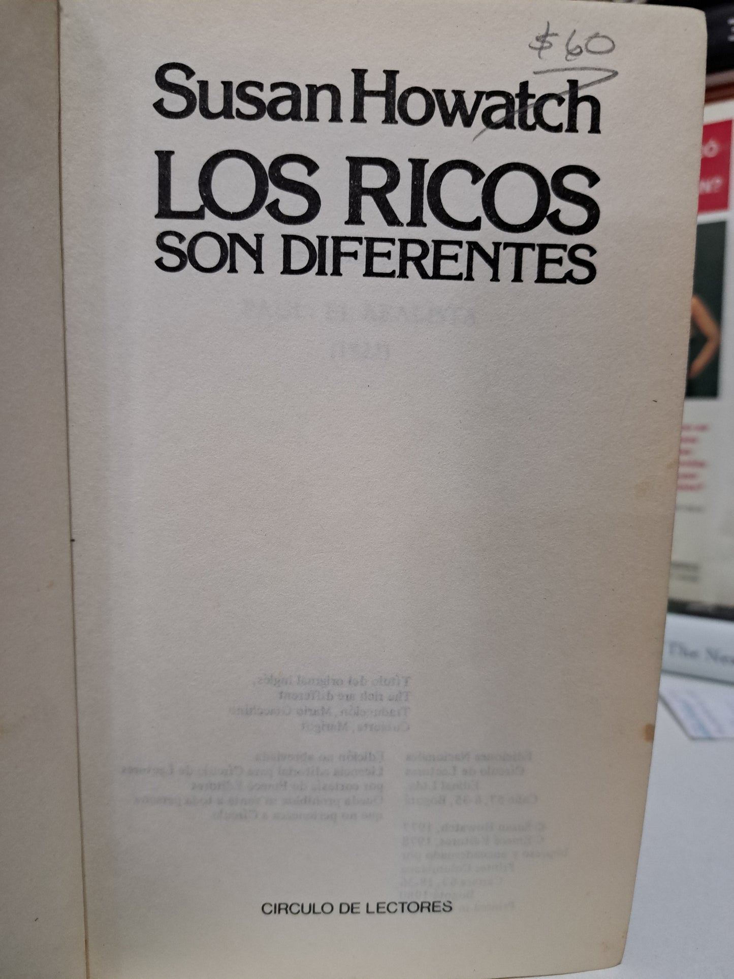 LOS RICOS SON DIFERENTES SUSANA HOWATCH USADO NOVELA JUÁREZ