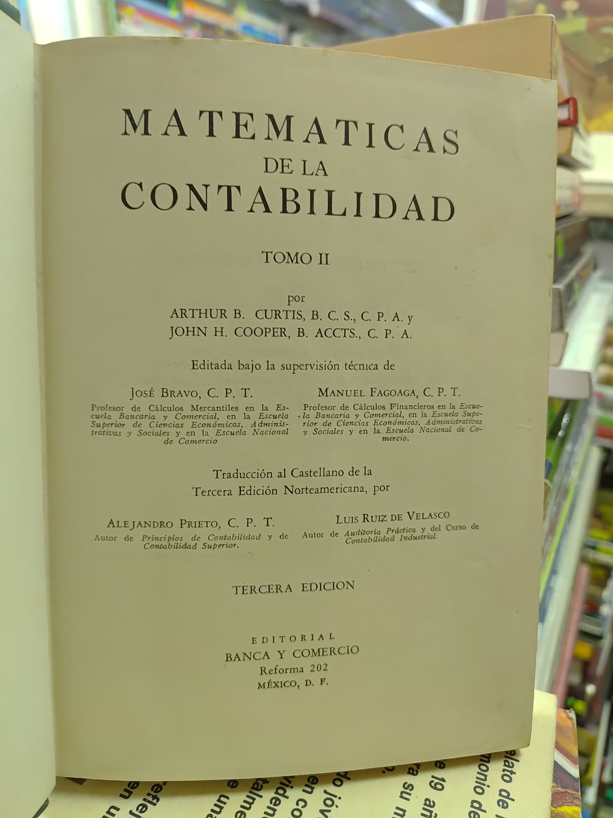 MATEMATICAS DE LA CONTABILIDAD TOMO 3 POR ARTHUR B. CURTIS USADO MATEMATICAS JUAREZ 507