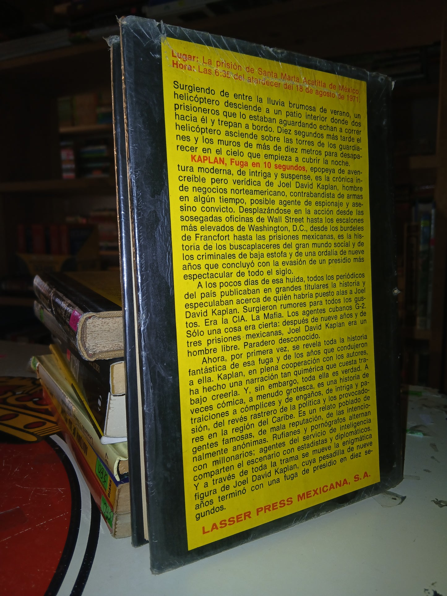 KAPLAN: FUGA EN 10 SEGUNDOS POR ELIOT ASINOF, WARREN HINCKLE Y WILLIAM TURNER USADO NOVELA LITERARIO 207