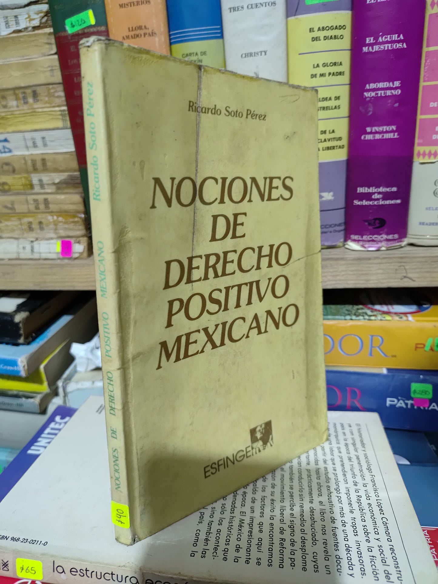NOCIONES DE DERECHO POSITIVO MEXICANO POR RICARDO SOTO PEREZ USADO DERECHO JUAREZ 507