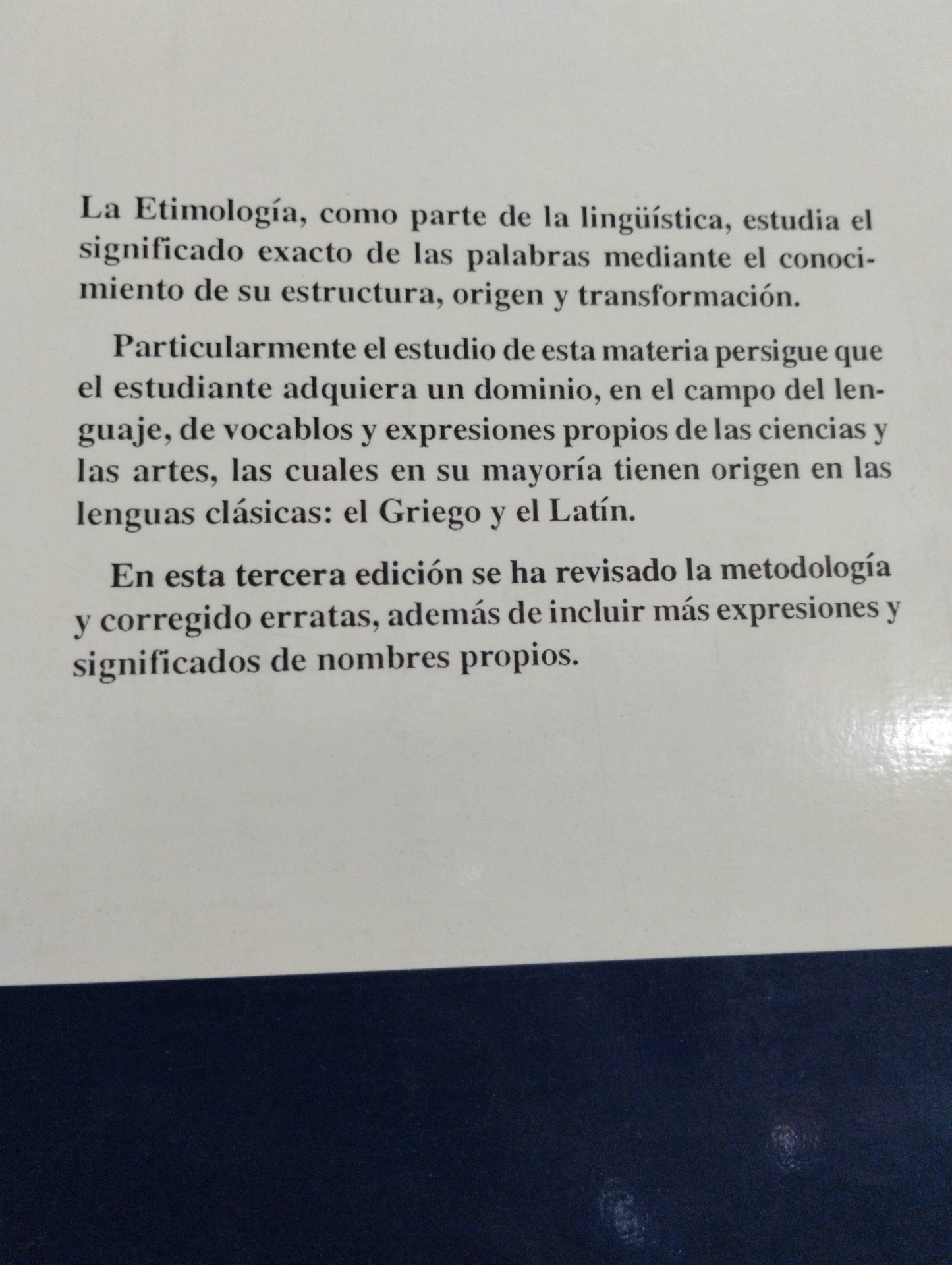 MANUAL DE ETIMOLOGIAS GRECOLATINAS POR CAMACHO USADO EDUCACION ALDAMA