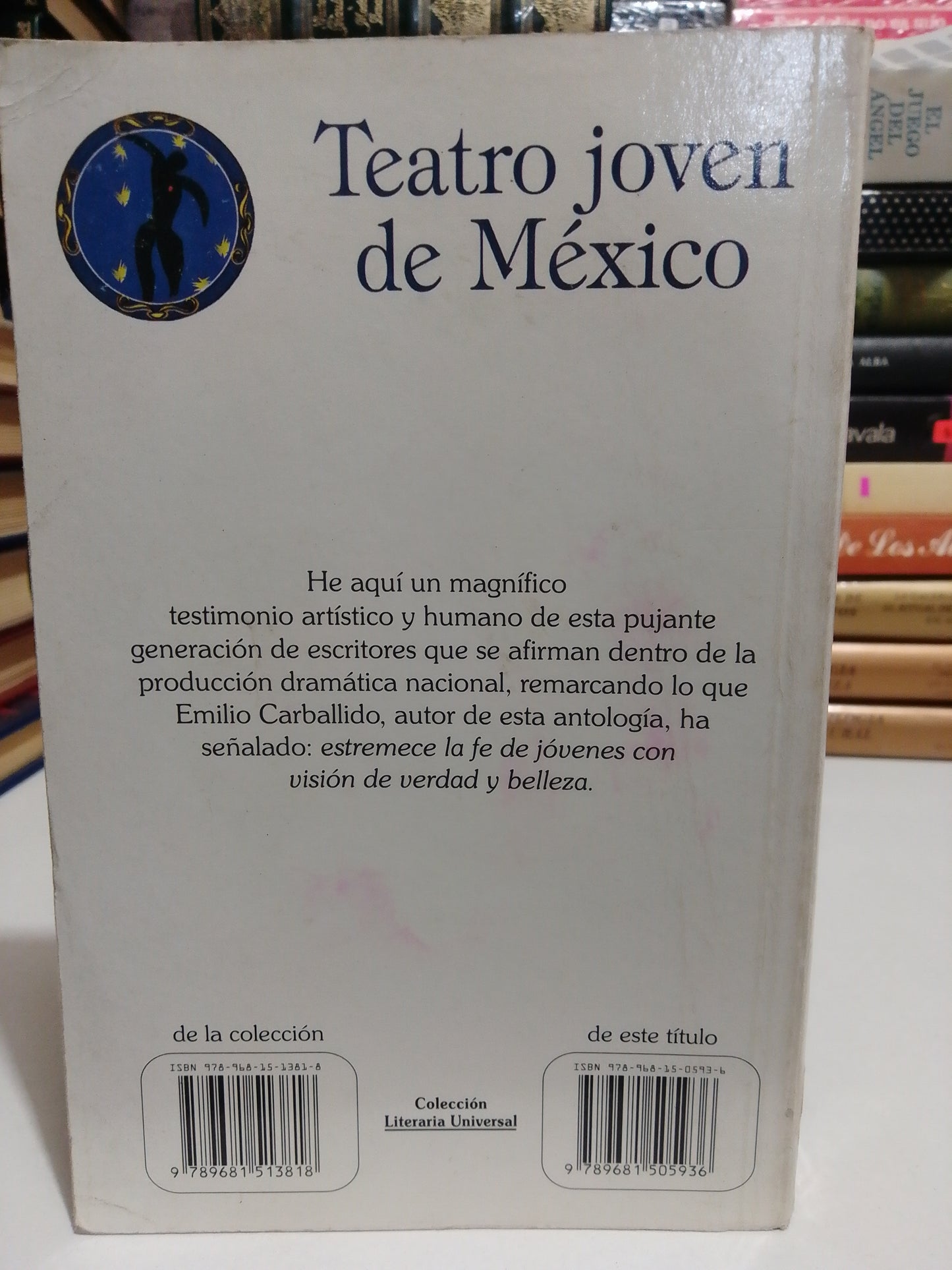 TEATRO JOVEN DE MEXICO ANTOLOGIA POR EMILIO CARBALLIDO USADO NOVELA JUAREZ