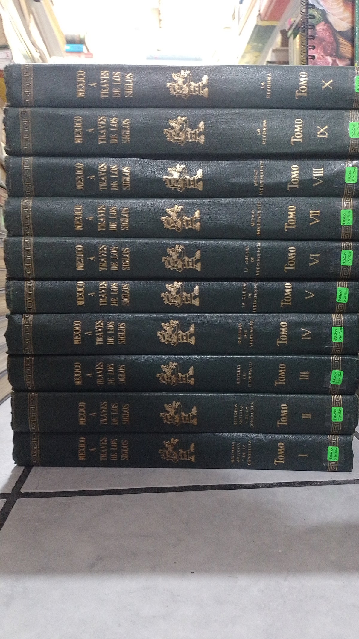 MEXICO A TRAVES DE LOS SIGLOS POR VICENTE RIVA PALACIO 10 TOMOS X $2200 USADO HISTORIA JUAREZ 507